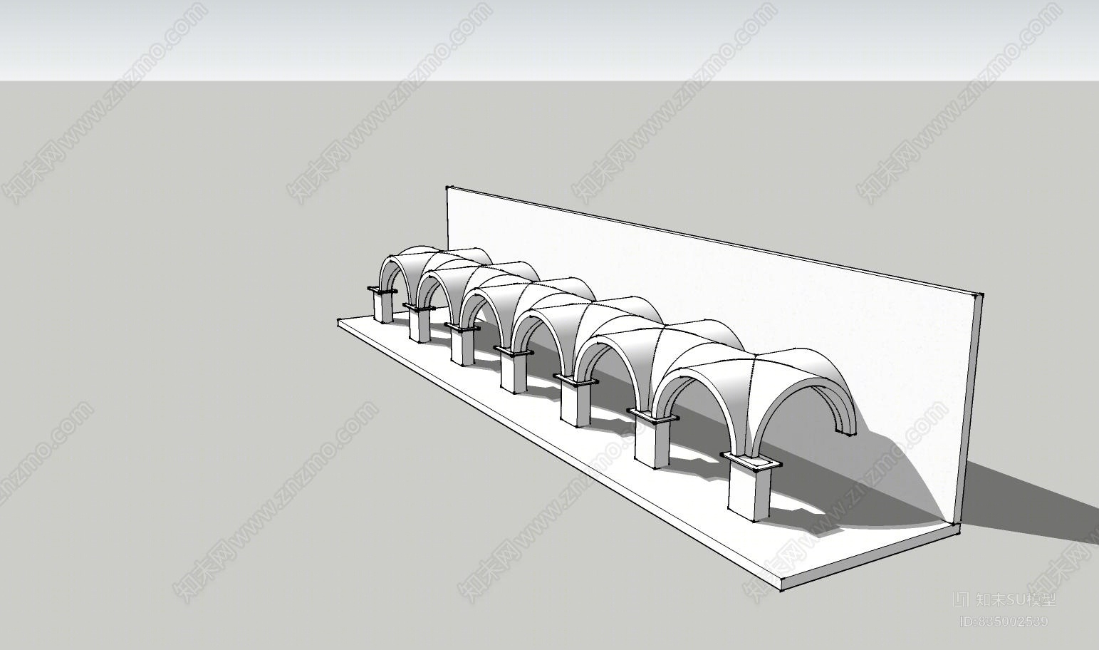 半圆十字拱顶SU模型下载【ID:835002539】