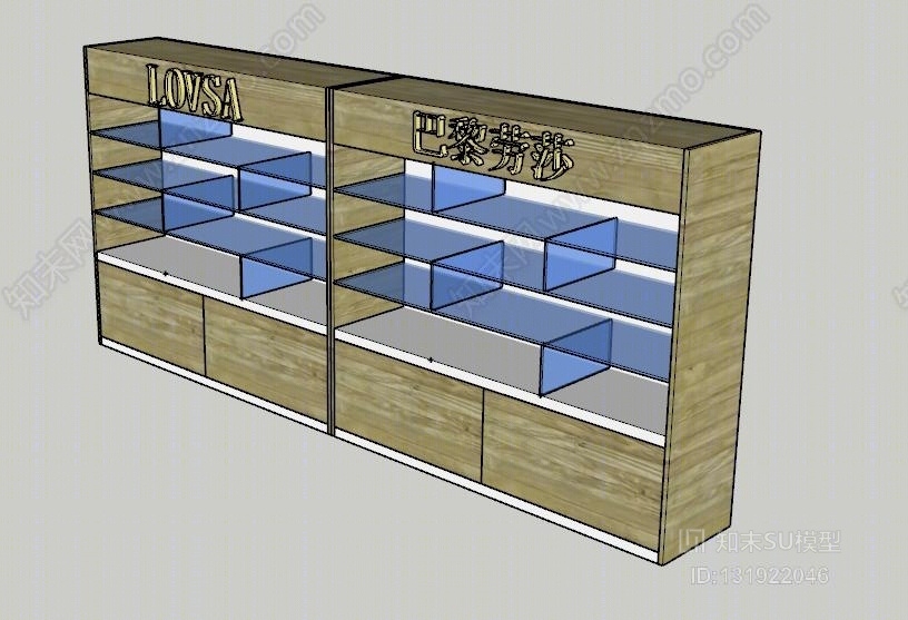 现代风格商场展柜SU模型下载【ID:131922046】