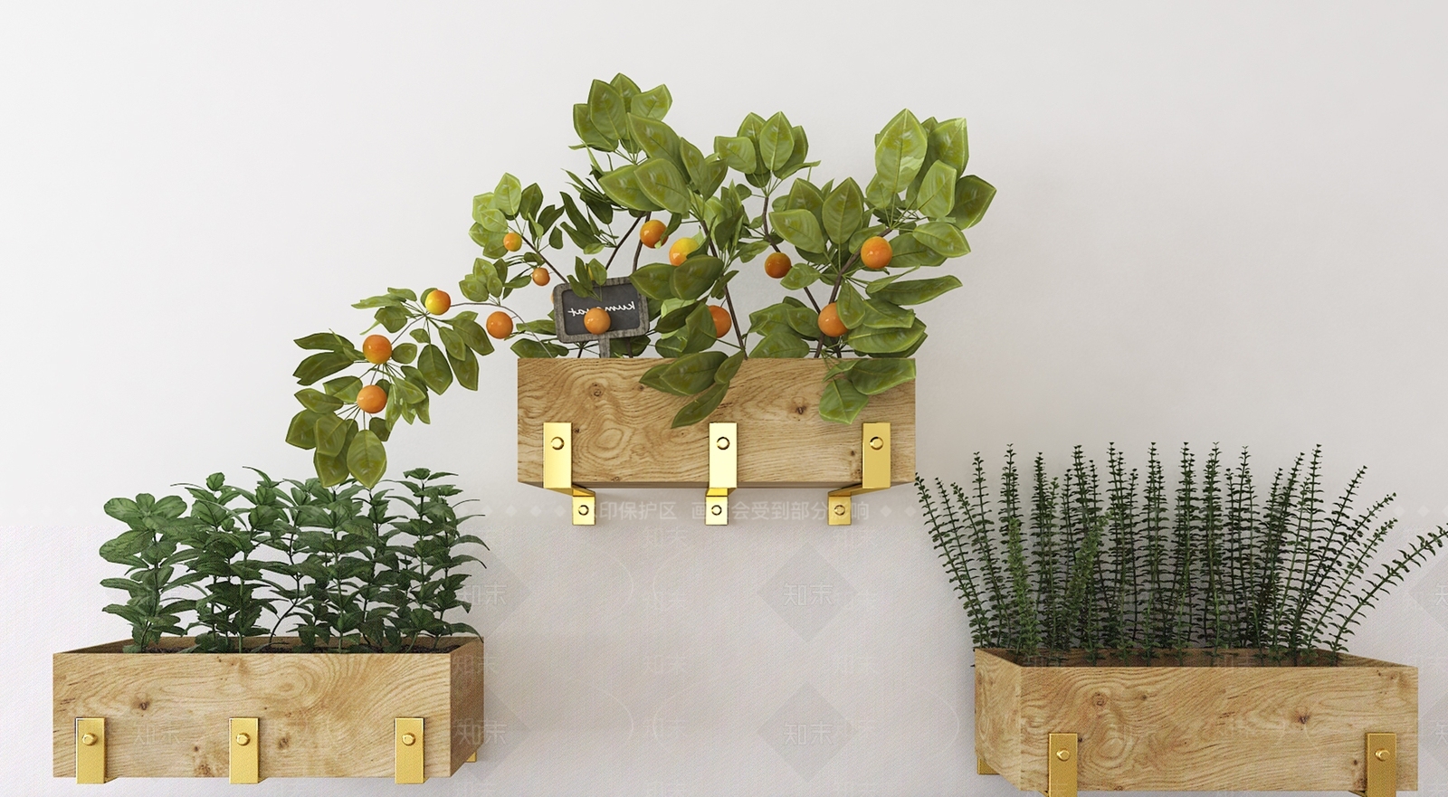 现代植物盆栽组合3D模型下载【ID:432774277】