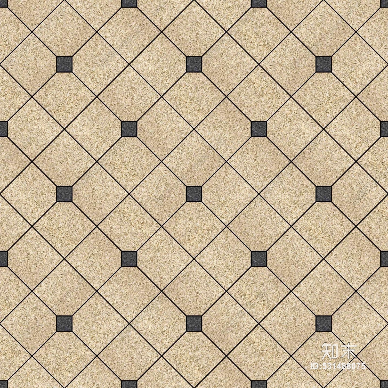 欧式新古典济南青五莲红黄金麻（黄锈石）花岗岩景观园林广场拼花铺装贴图下载【ID:531488075】