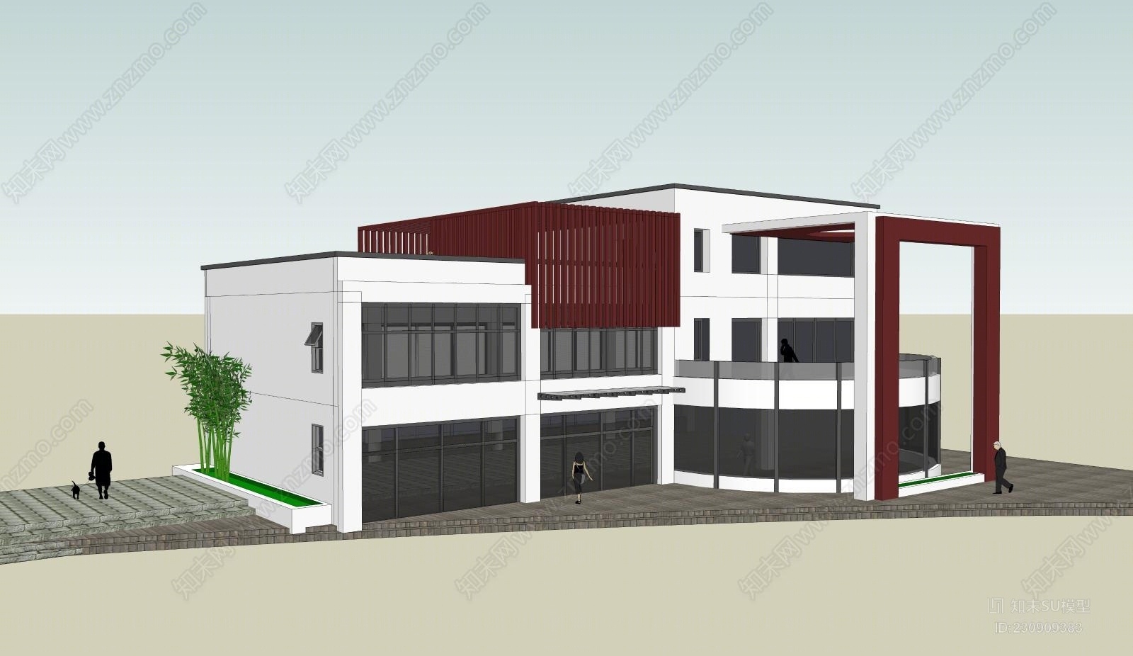 现代农村自建房SU模型下载【ID:230909383】