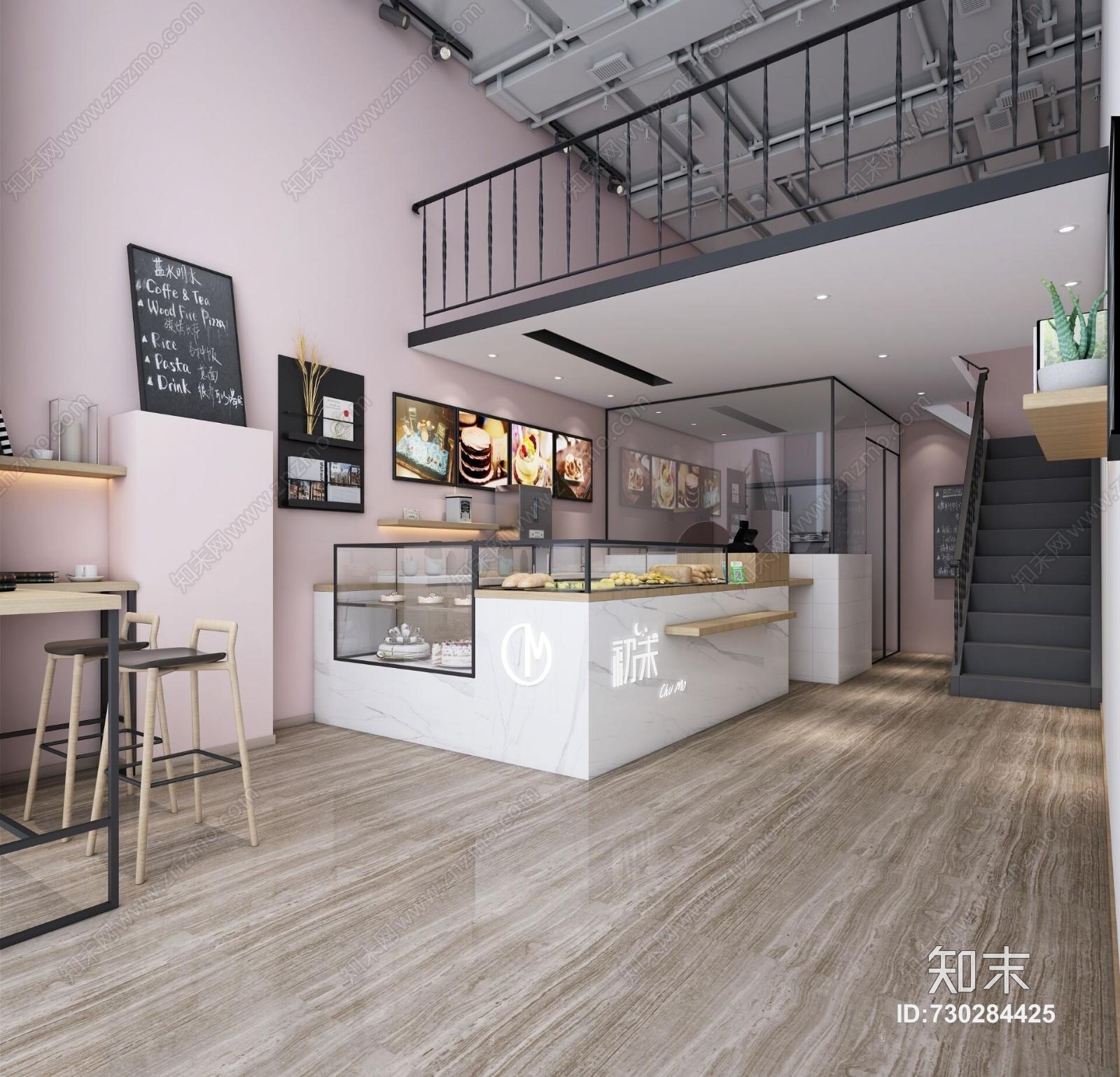 现代简约甜品店3D模型下载【ID:730284425】