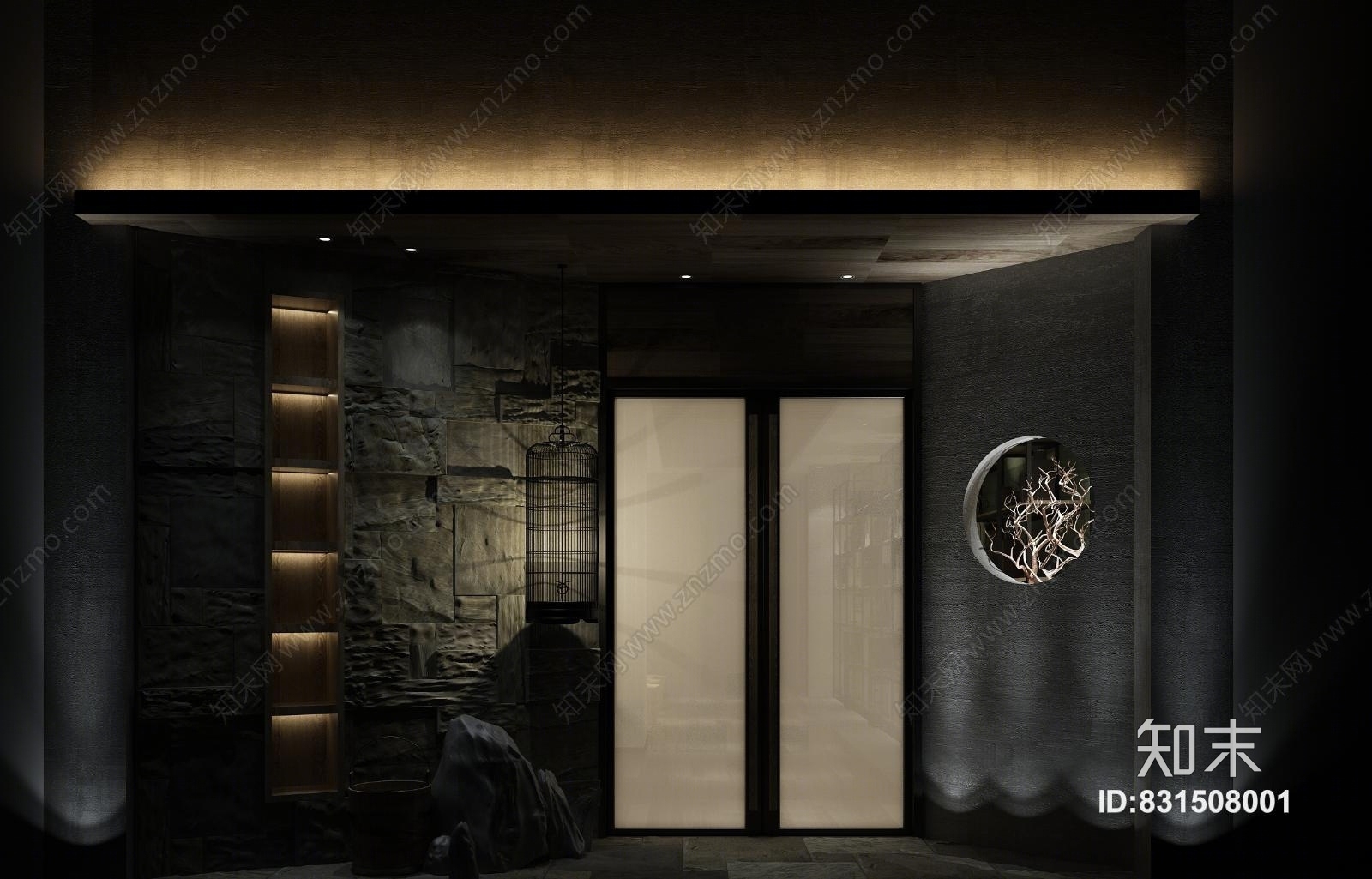 新中式中式展厅3D模型下载【ID:831508001】