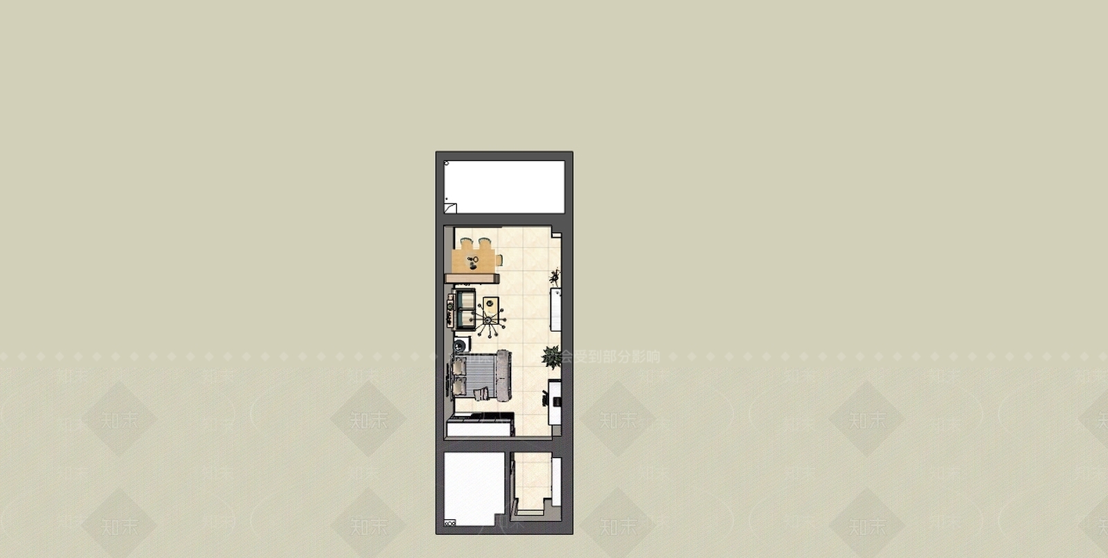 现代公寓客餐厅SU模型下载【ID:233225743】