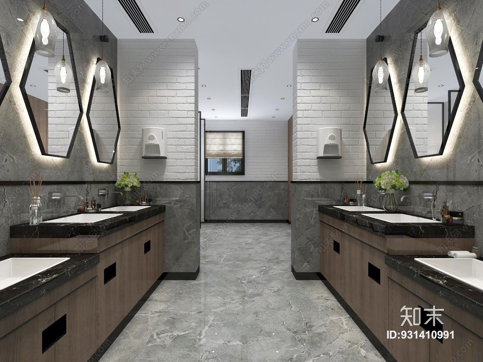 现代卫生间镜前灯3D模型下载【ID:931410991】