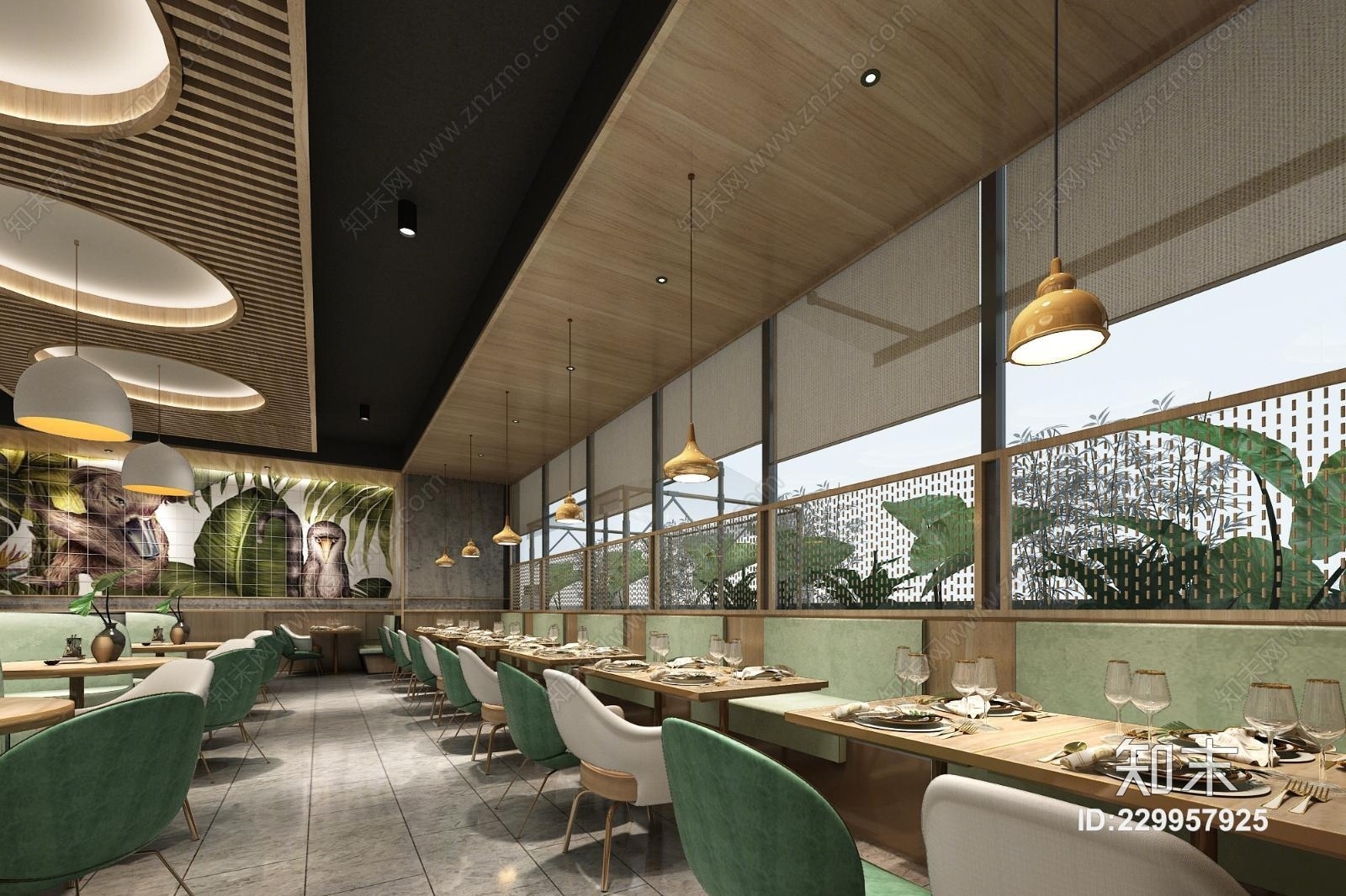 东南亚风格主题餐厅3D模型下载【ID:229957925】