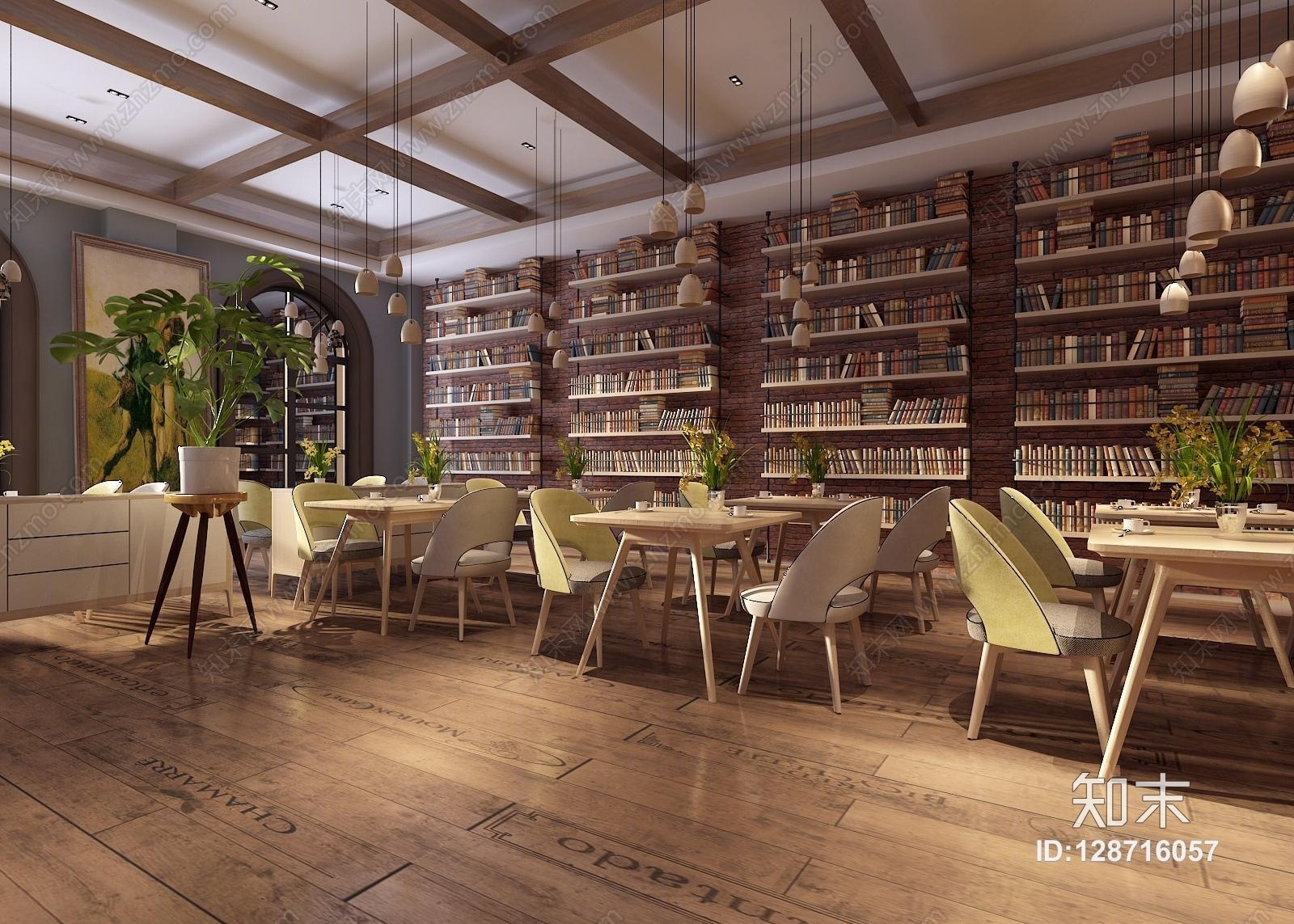 北欧书吧3D模型下载【ID:128716057】