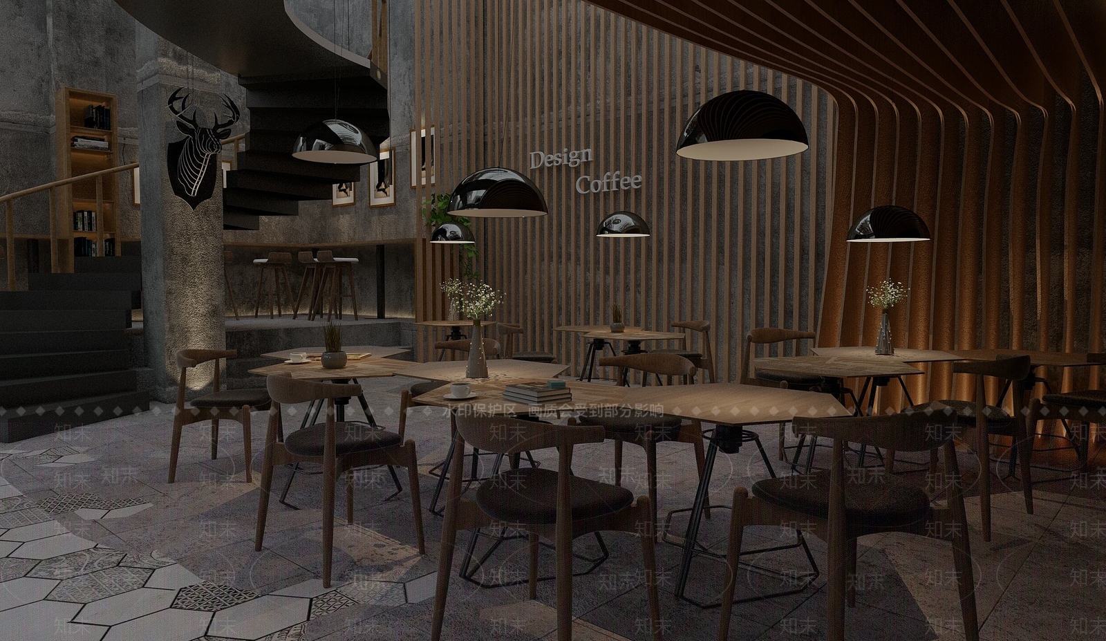 原创餐饮空间设计SU模型下载【ID:833087679】