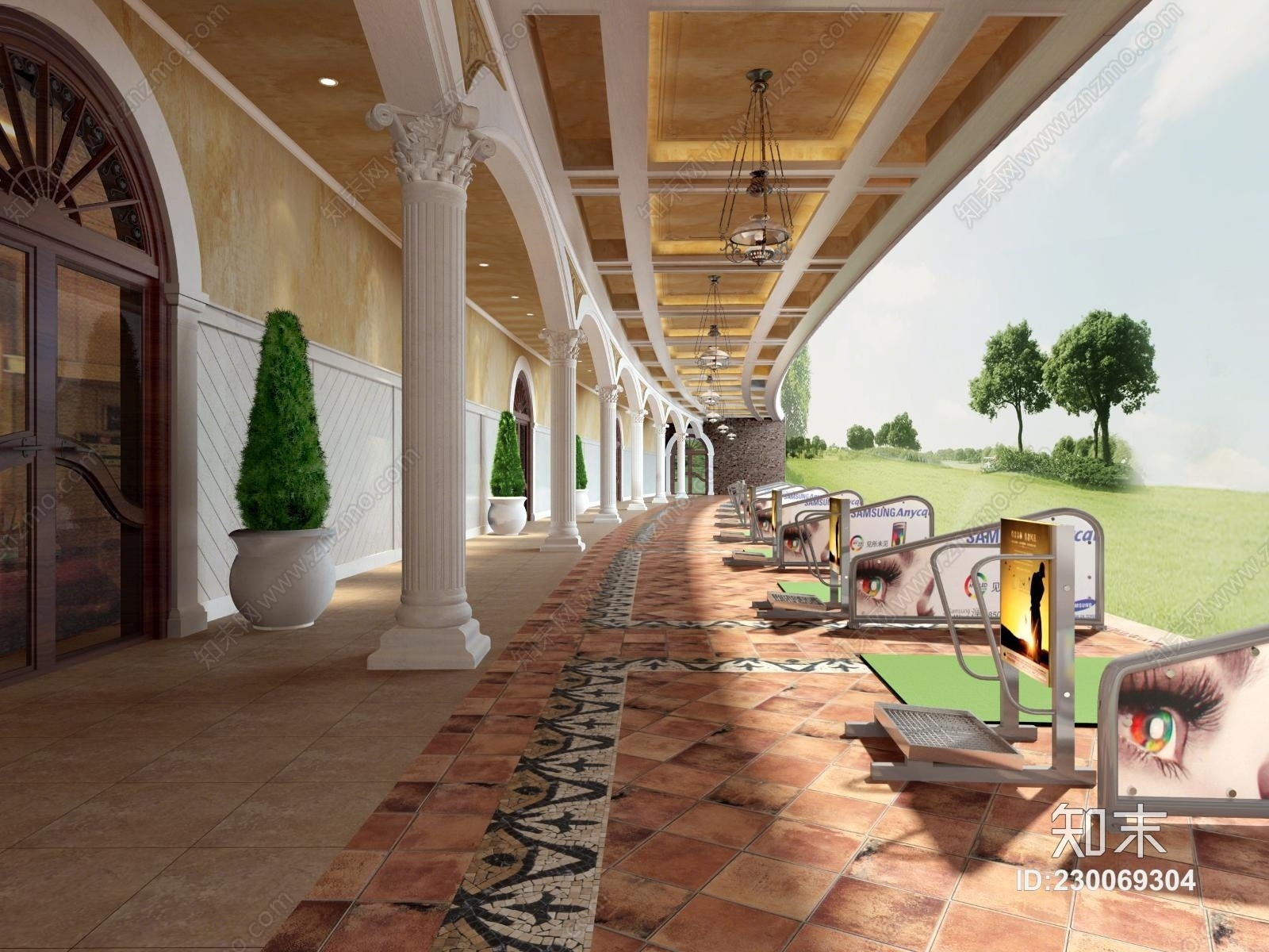 其它建筑室外庭院草坪球场3D模型下载【ID:230069304】