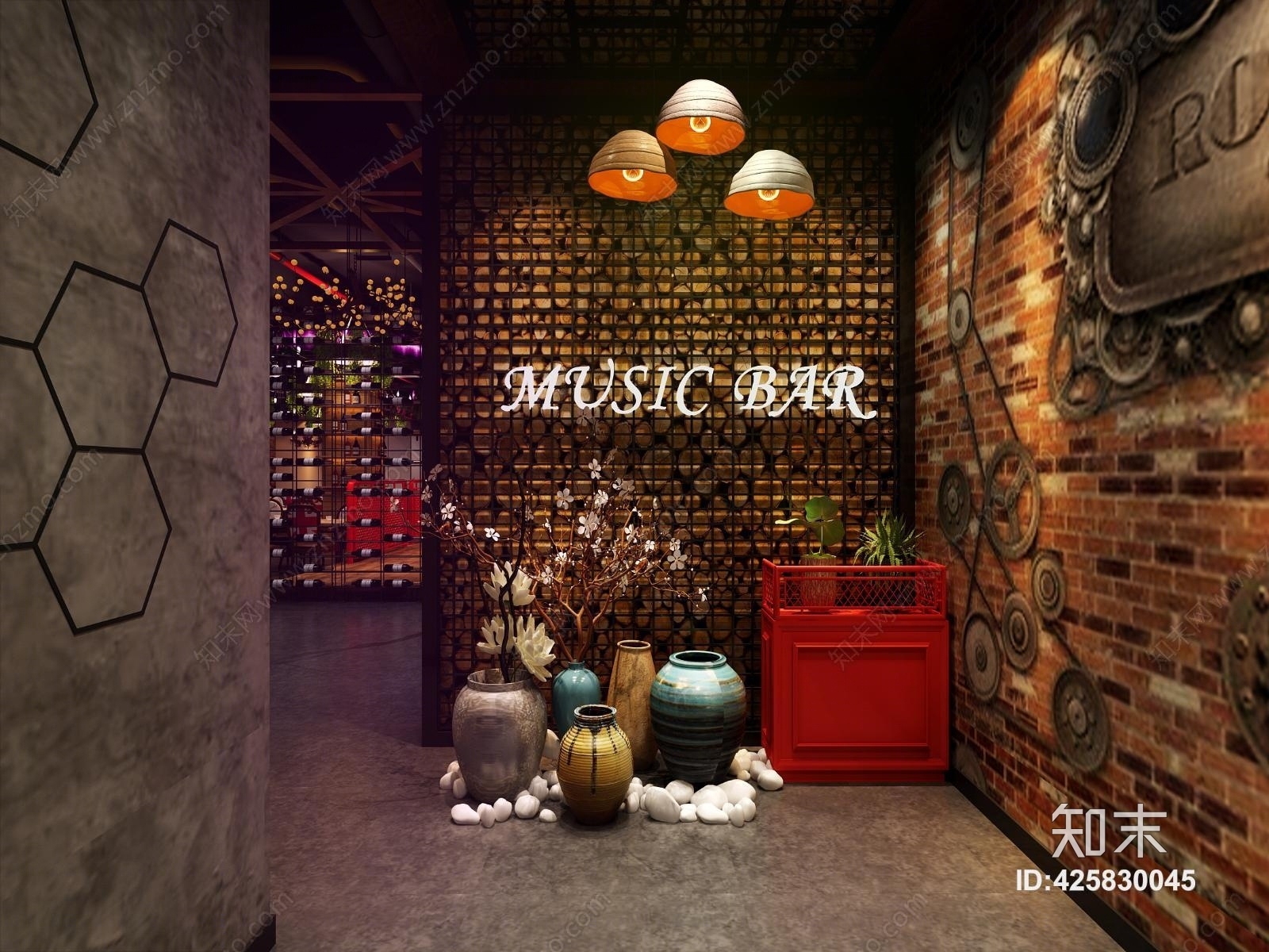 工业风餐厅3D模型下载【ID:425830045】