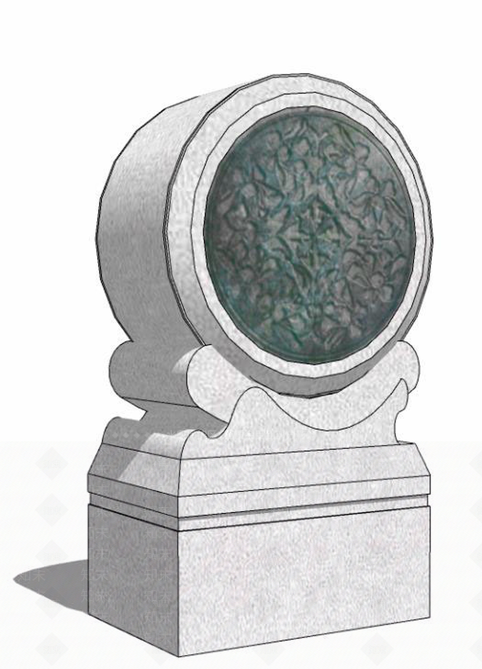 中式风格石鼓SU模型下载【ID:332303710】