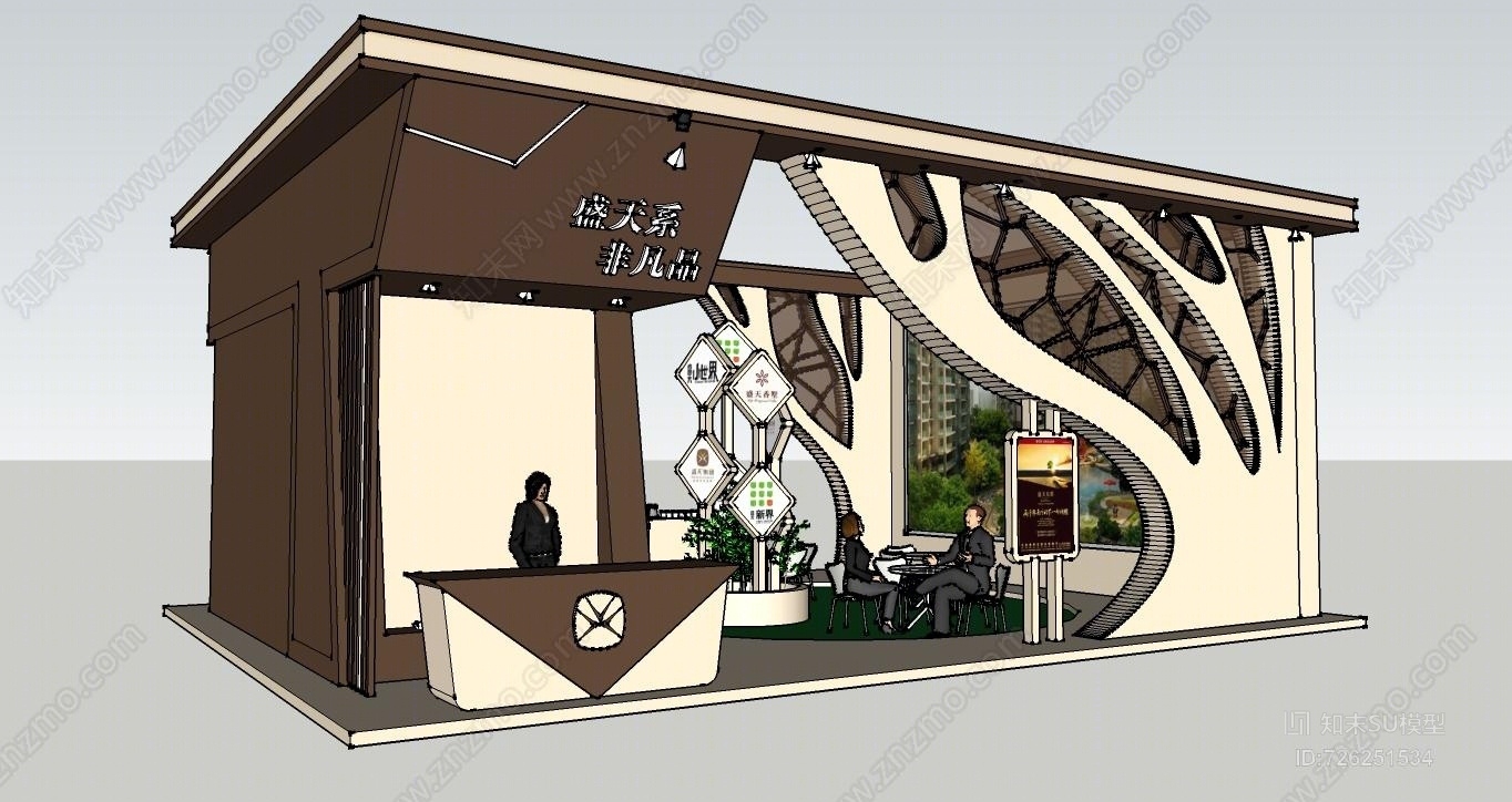 展厅设计SU模型下载【ID:726251534】_知末su模型网