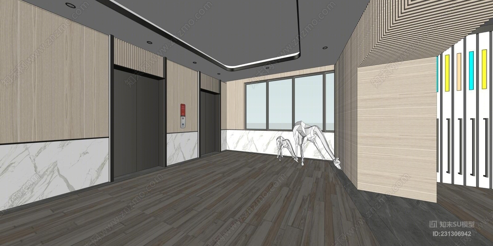 现代瓷砖展厅SU模型下载【ID:231306942】