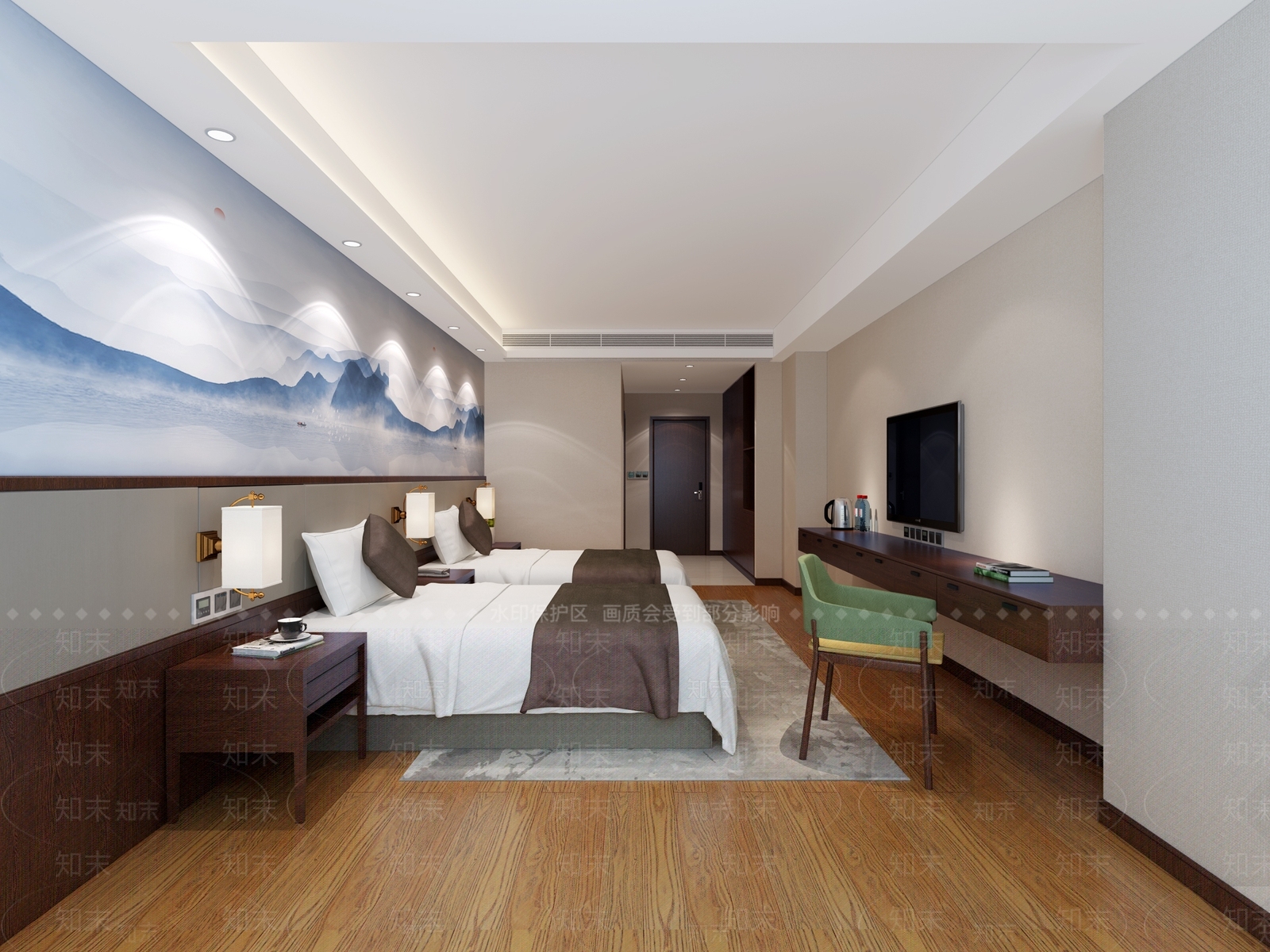 现代复式客房3D模型下载【ID:432837659】