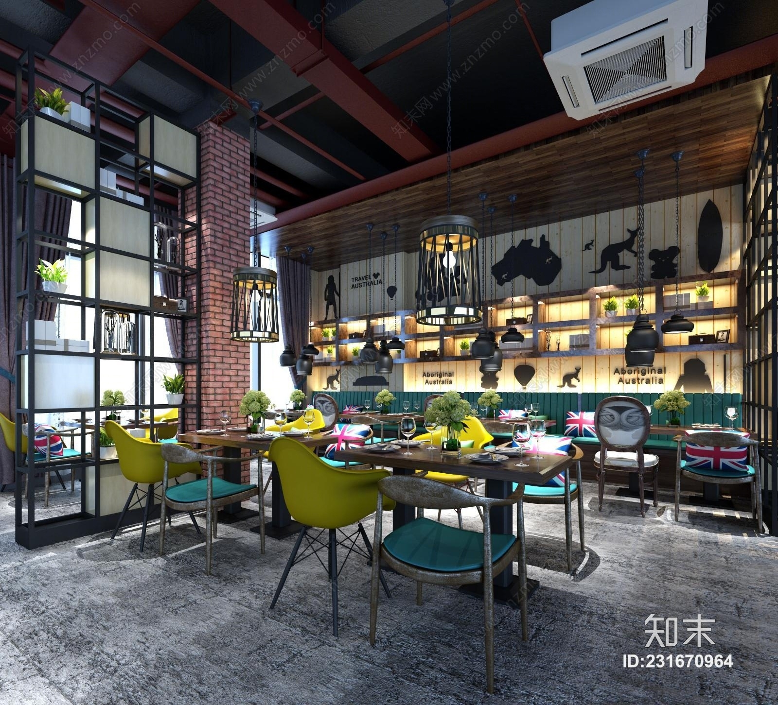 工业风餐饮店3D模型下载【ID:231670964】