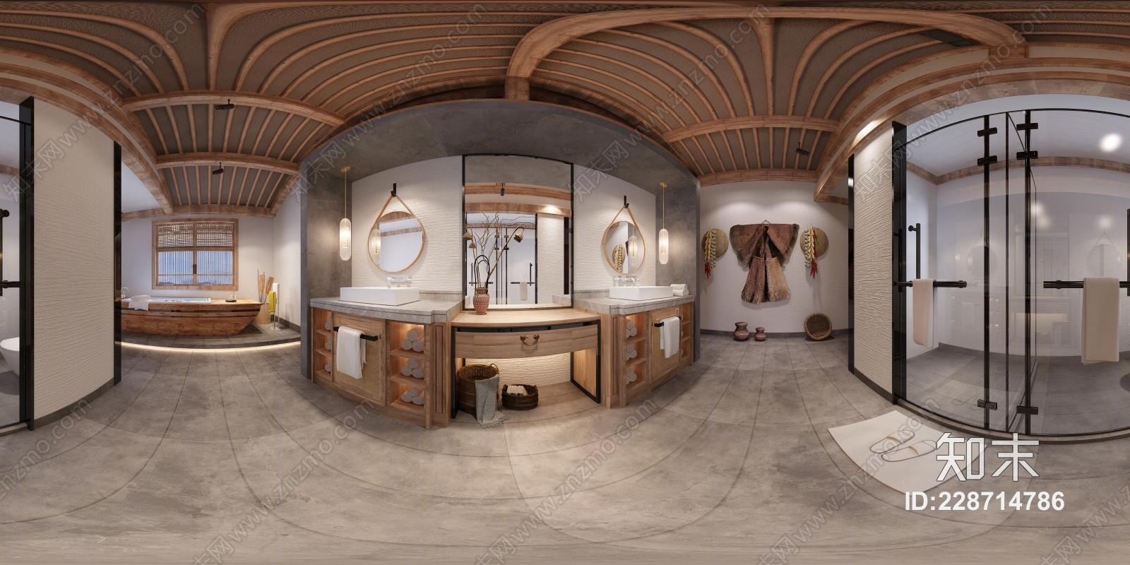 其它民宿玄关卫生间全景模型3D模型下载【ID:228714786】