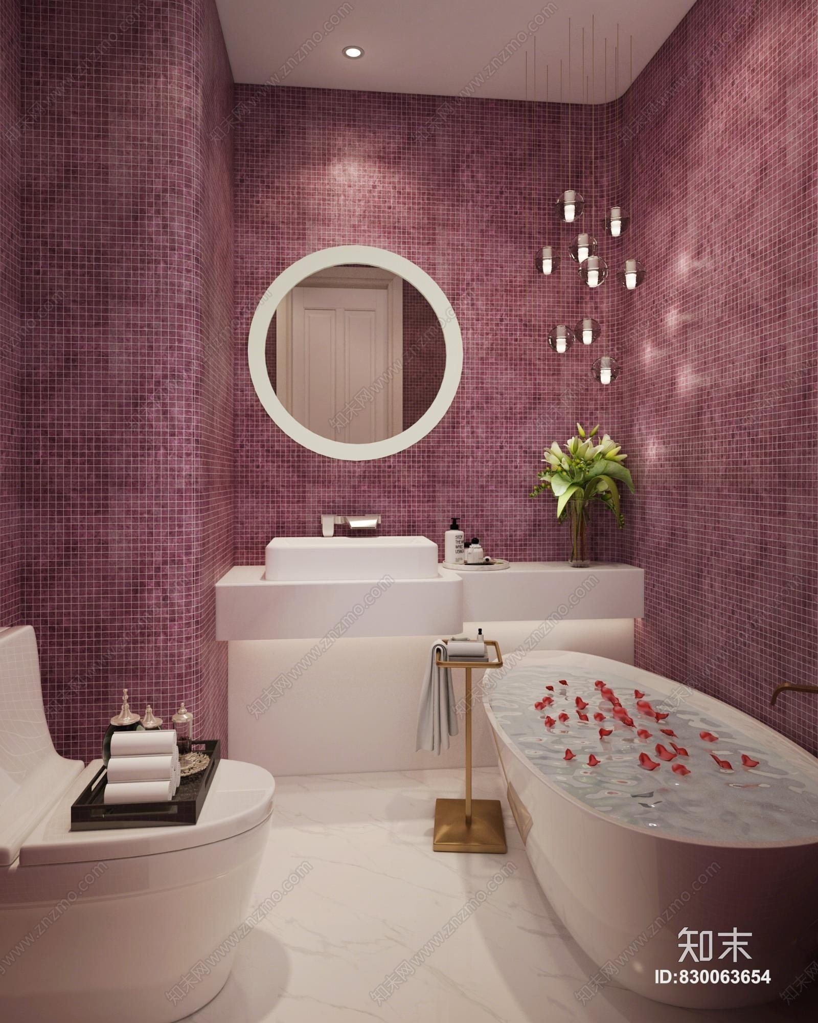 现代卫生间样板间模型3D模型下载【ID:830063654】