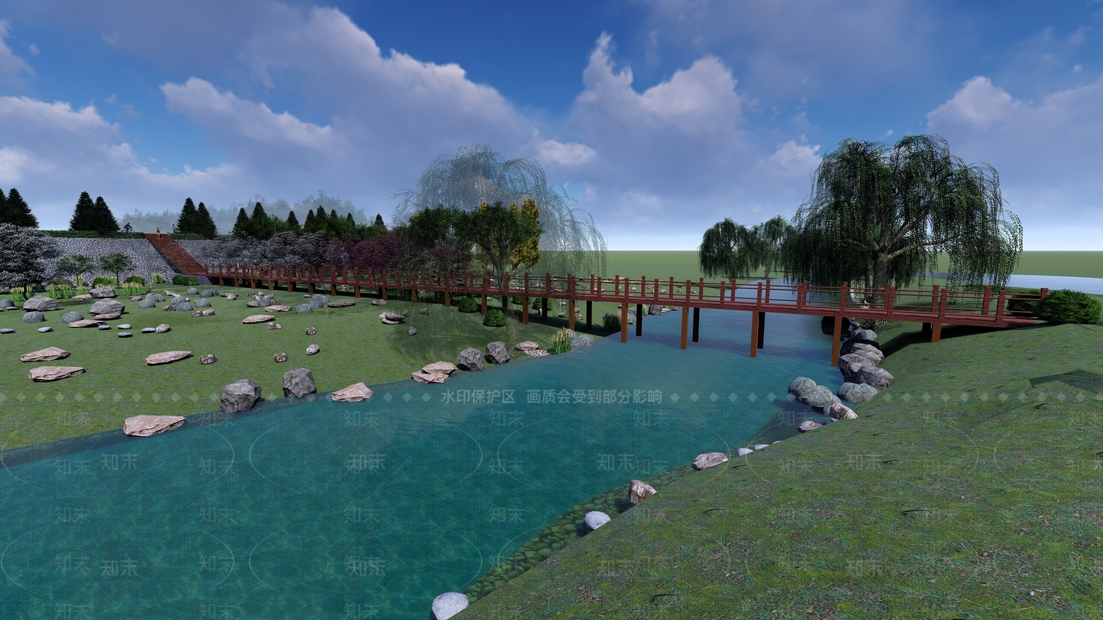 景观桥SU模型下载【ID:334333293】