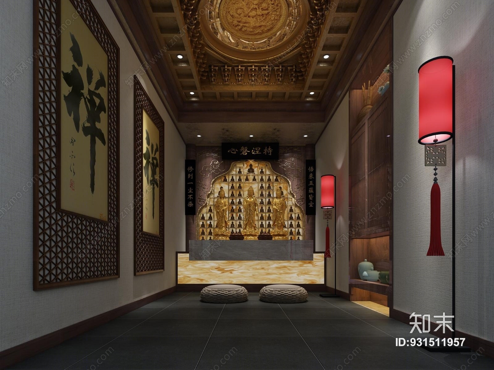 新中式祠堂3D模型下载【ID:931511957】