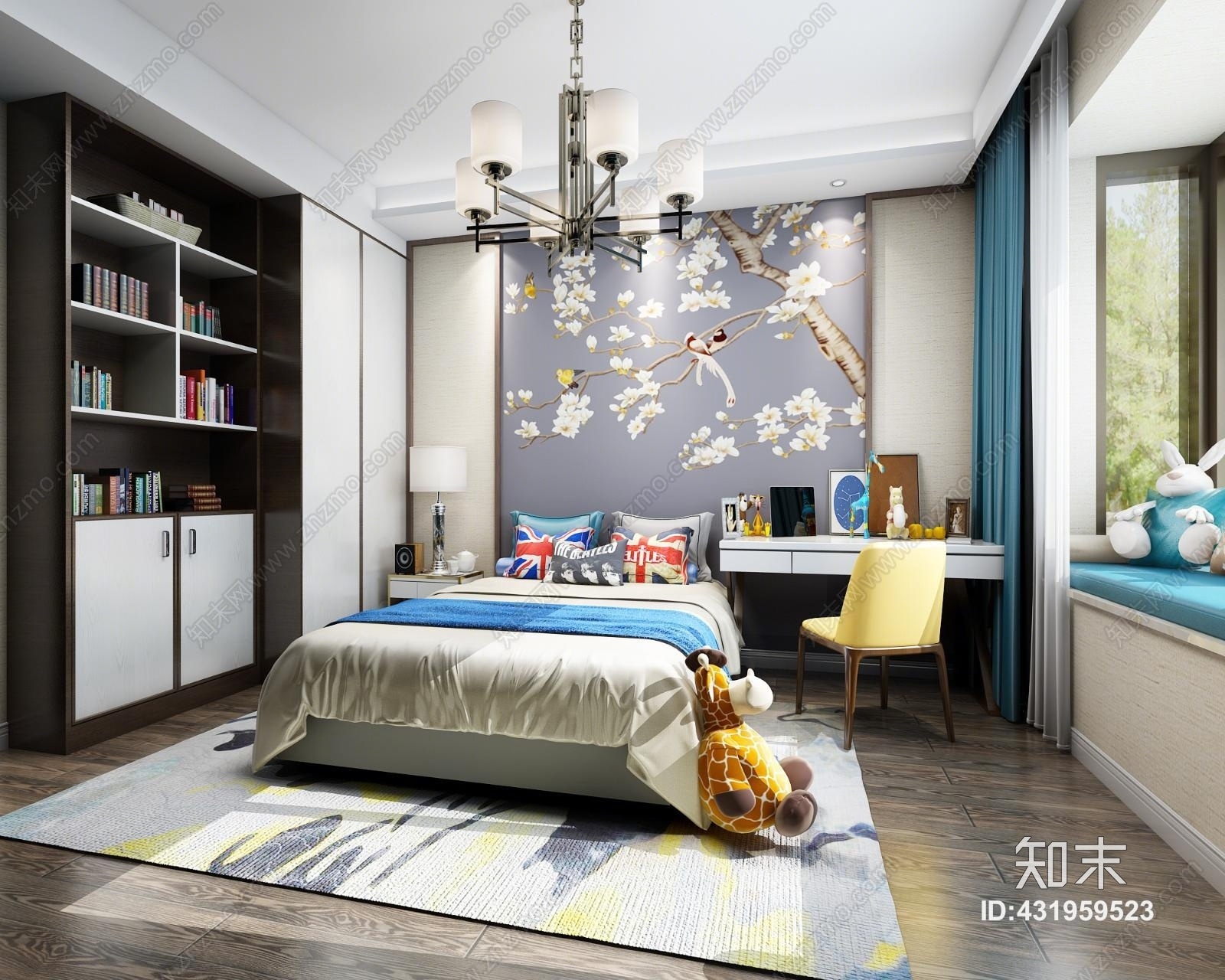 新中式儿童房吊灯3D模型下载【ID:431959523】