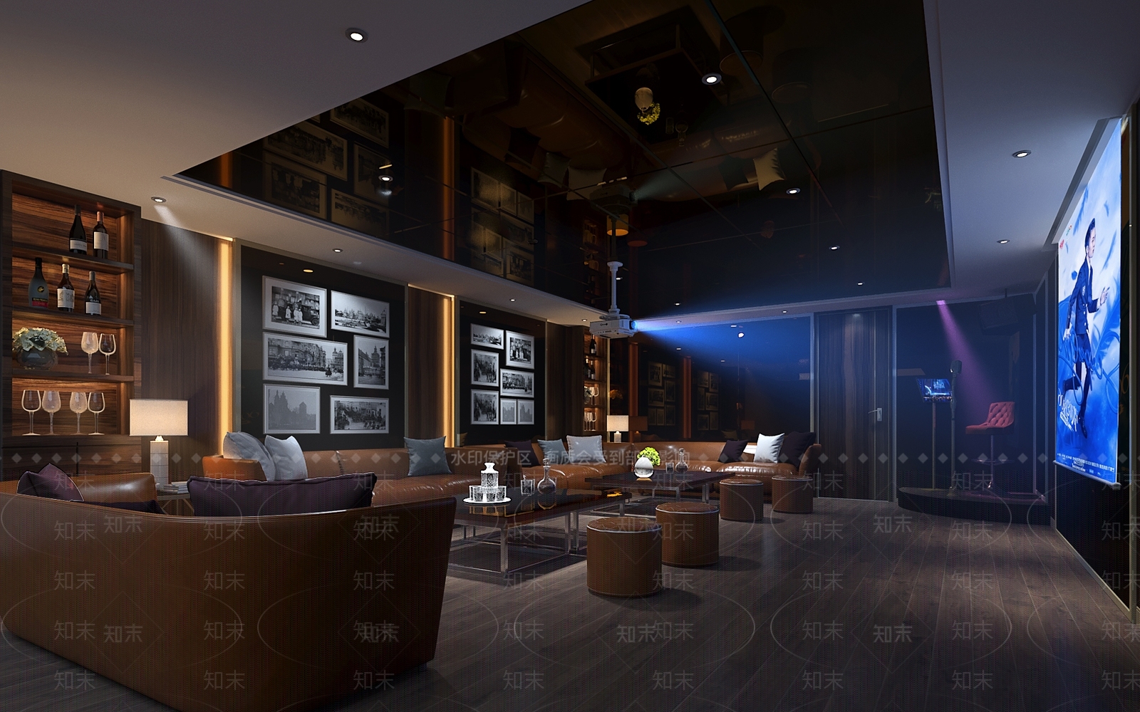 现代KTV沙发组合3D模型下载【ID:732722080】