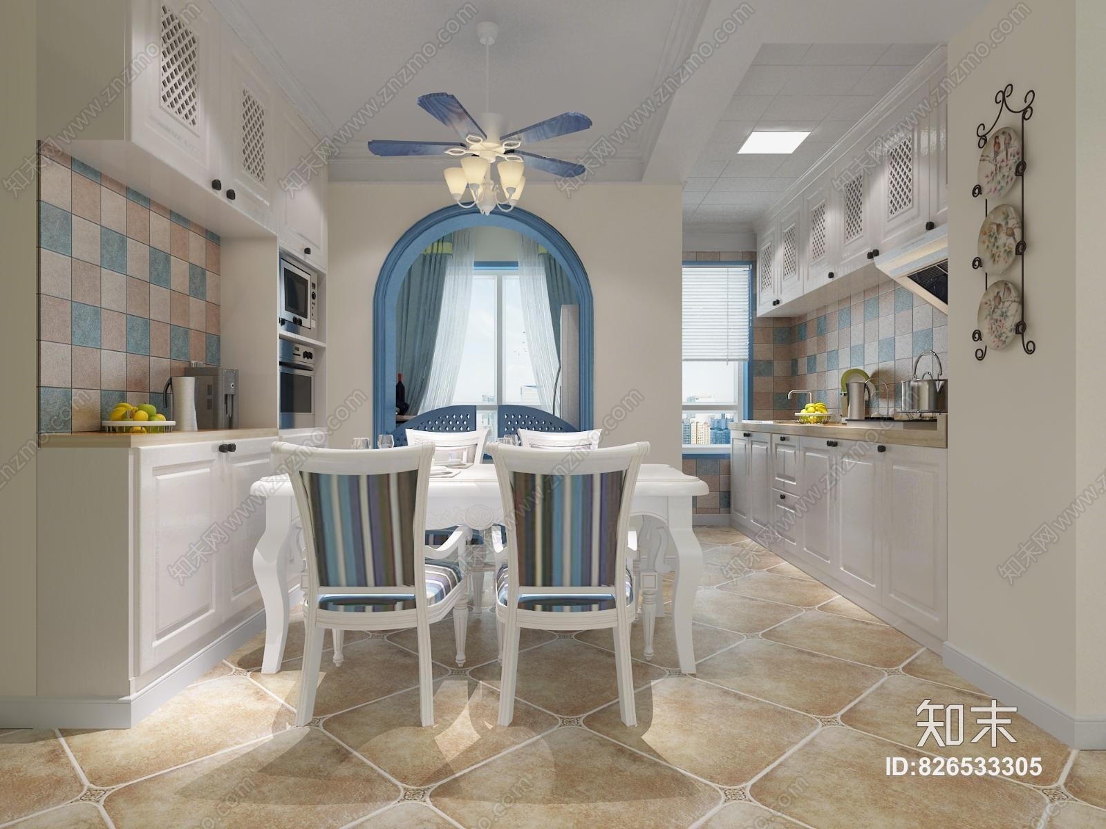 地中海吊灯3D模型下载【ID:826533305】