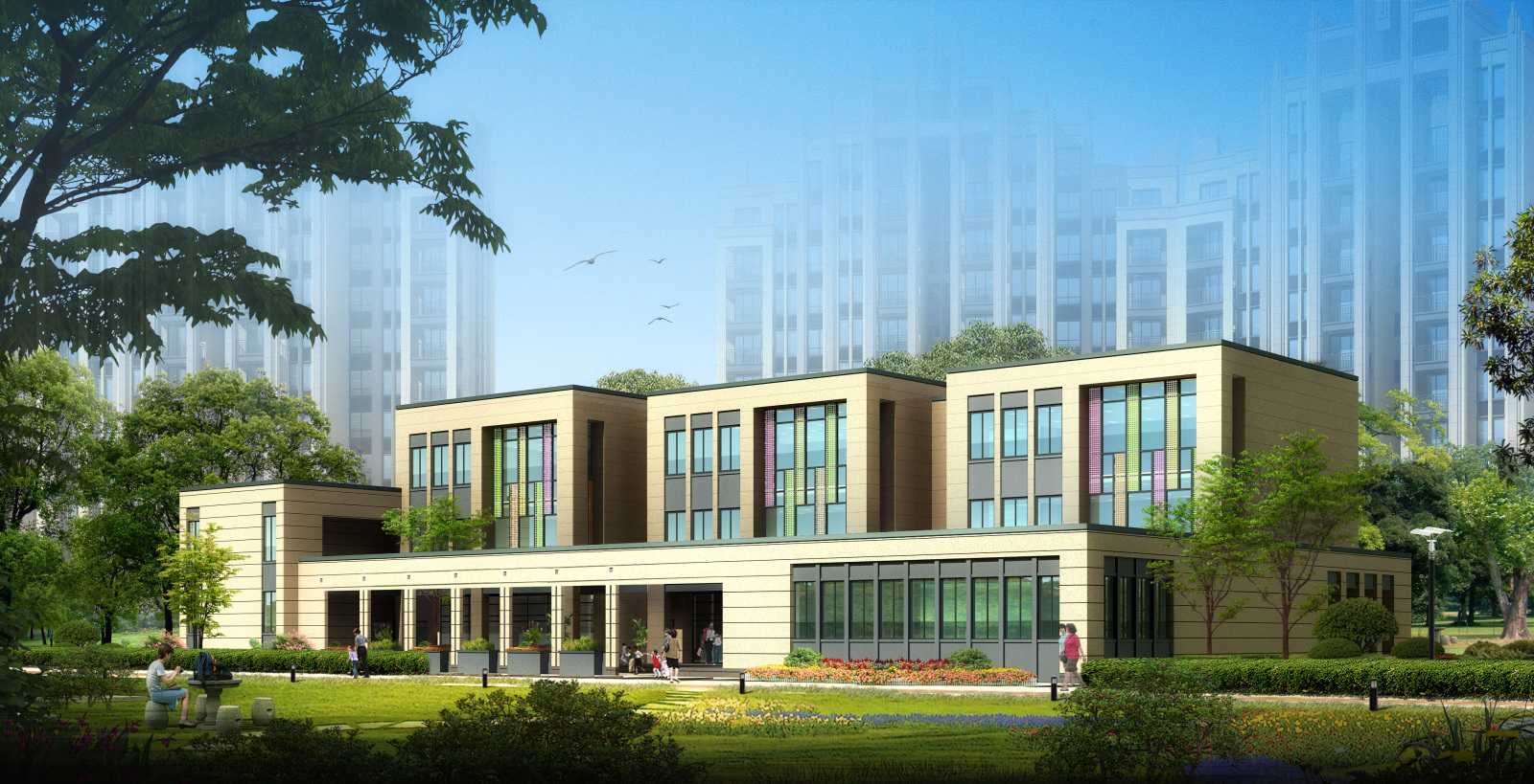 世贸泰州住宅幼儿园(9班+CAD+效果图）cad施工图下载【ID:426394184】