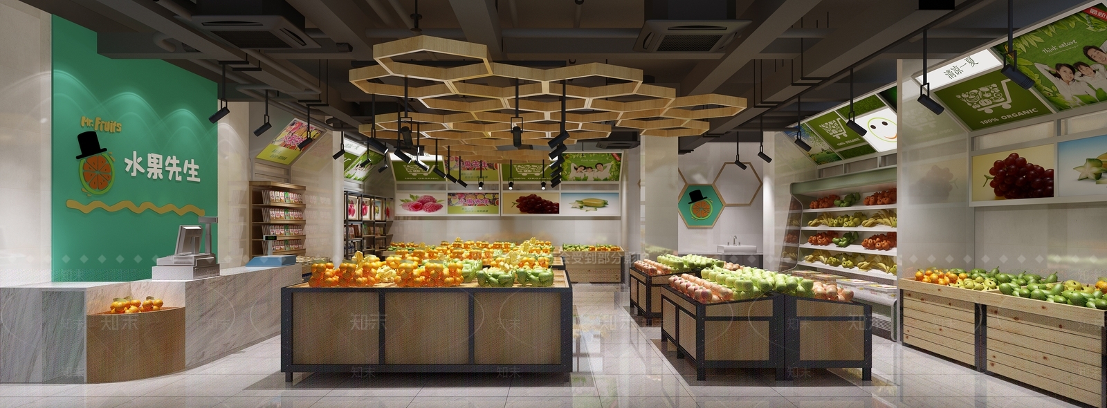 现代风格水果专卖店3D模型下载【ID:632572333】