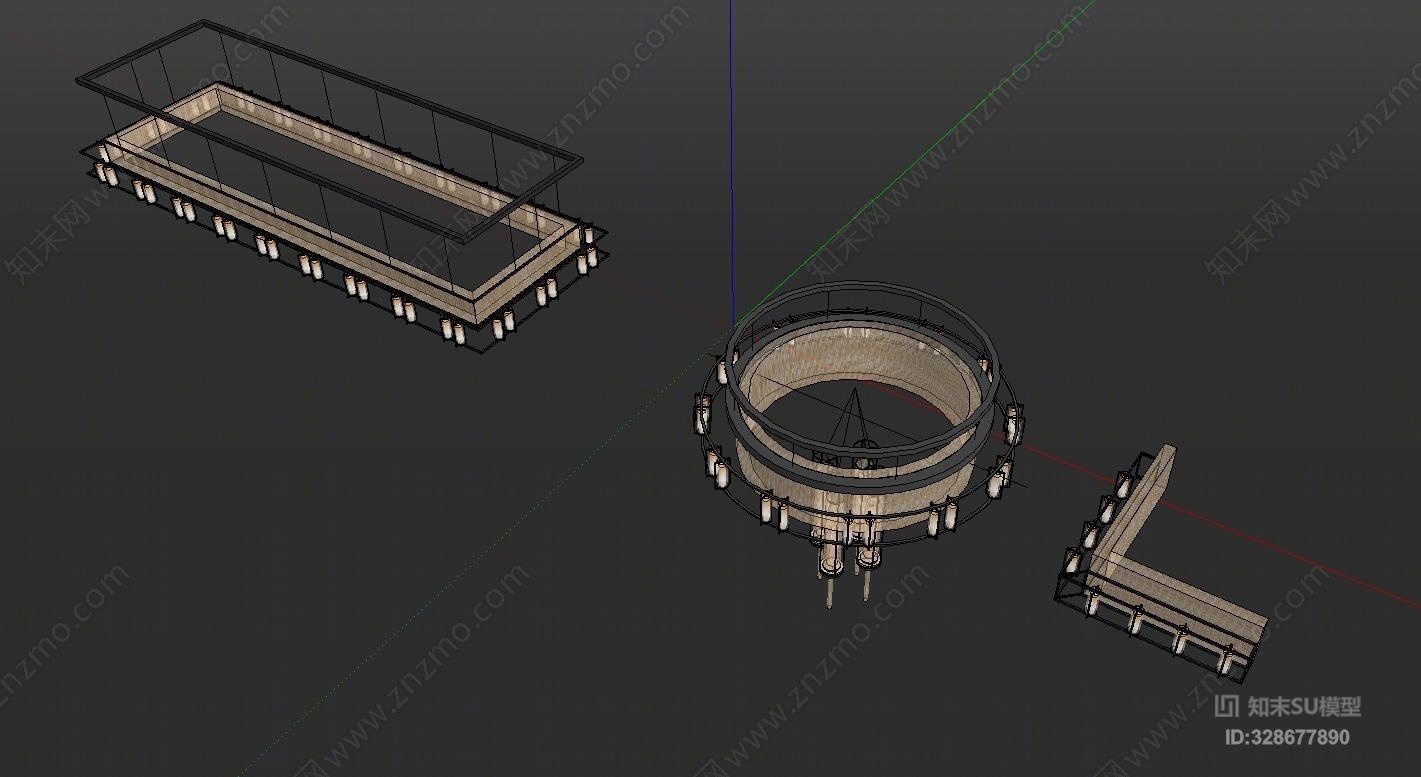 室内吊灯现代中式钥匙SU模型下载【ID:328677890】