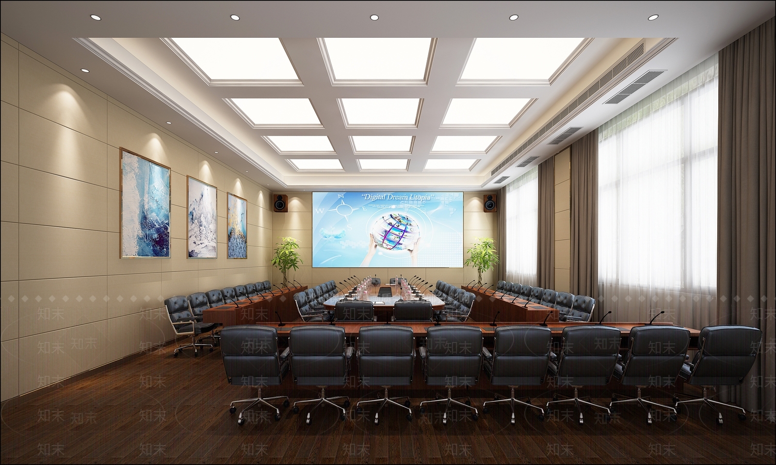 现代会议报告厅3D模型下载【ID:534118293】