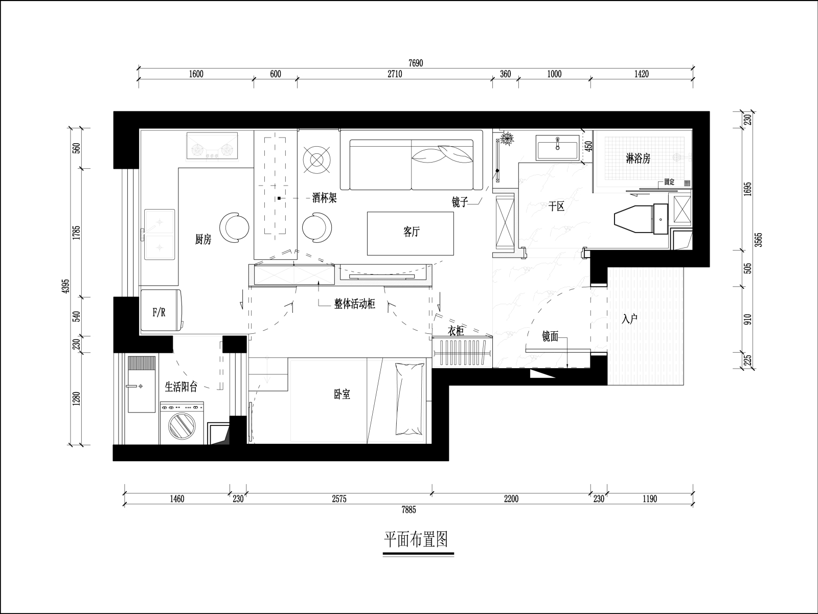 现代简约家装样板间施工图+效果图cad施工图下载【ID:533092773】