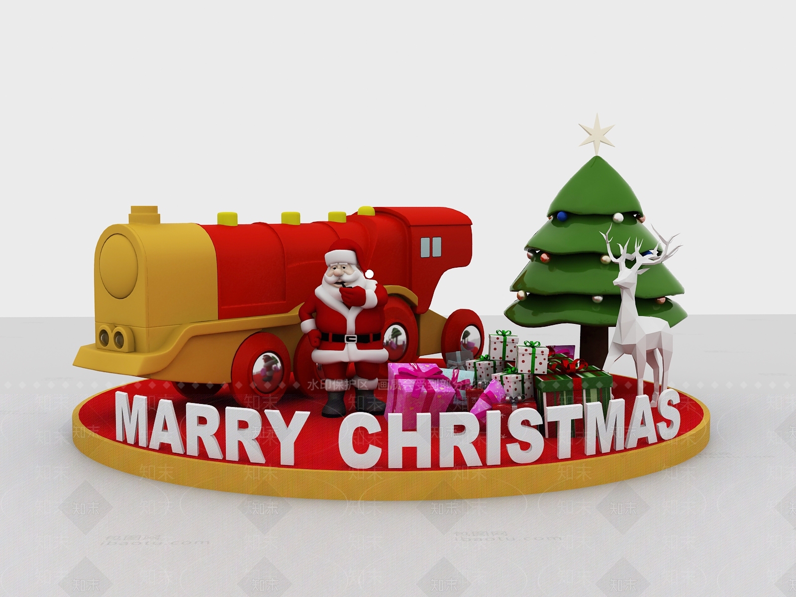 现代圣诞老人3D模型下载【ID:432338286】