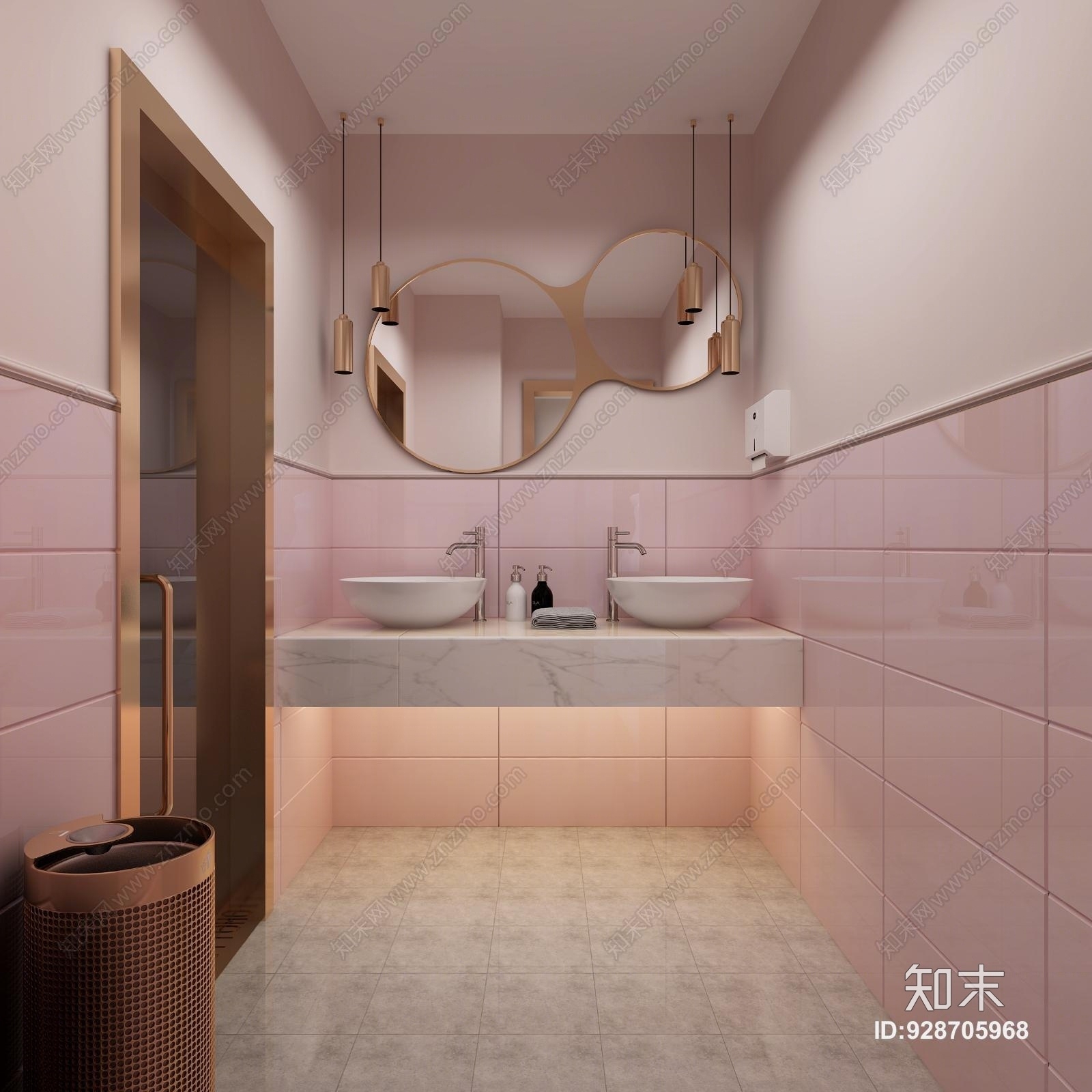 现代简约卫生间洗手台3D模型下载【ID:928705968】