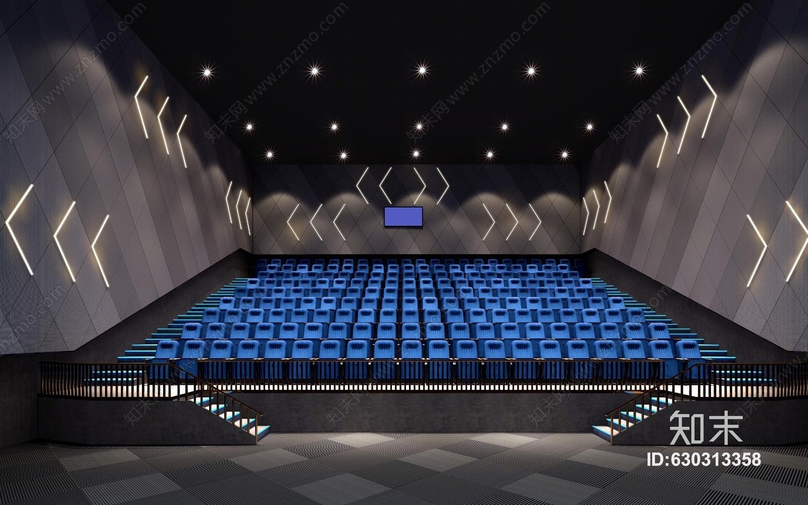 现代电影院巨幕影厅多功能报告厅3D模型下载【ID:630313358】