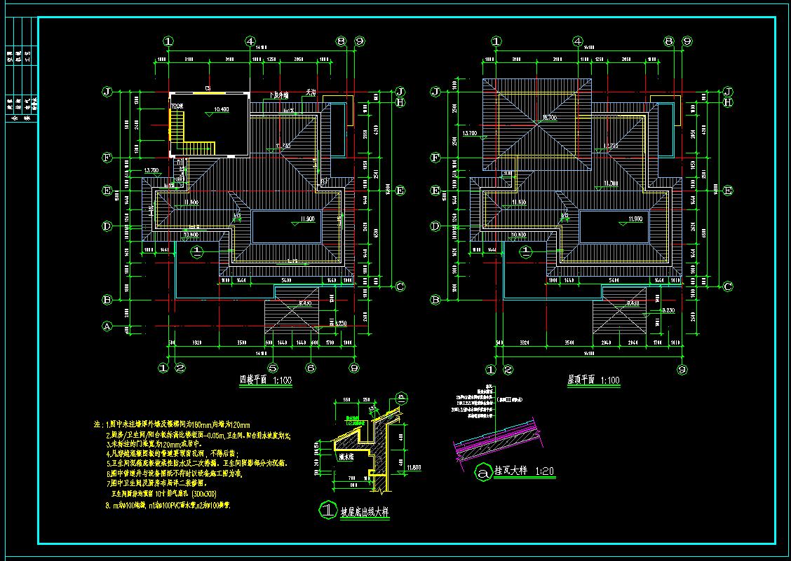 歐式別墅全套cad建築圖施工圖下載【id:528733465】