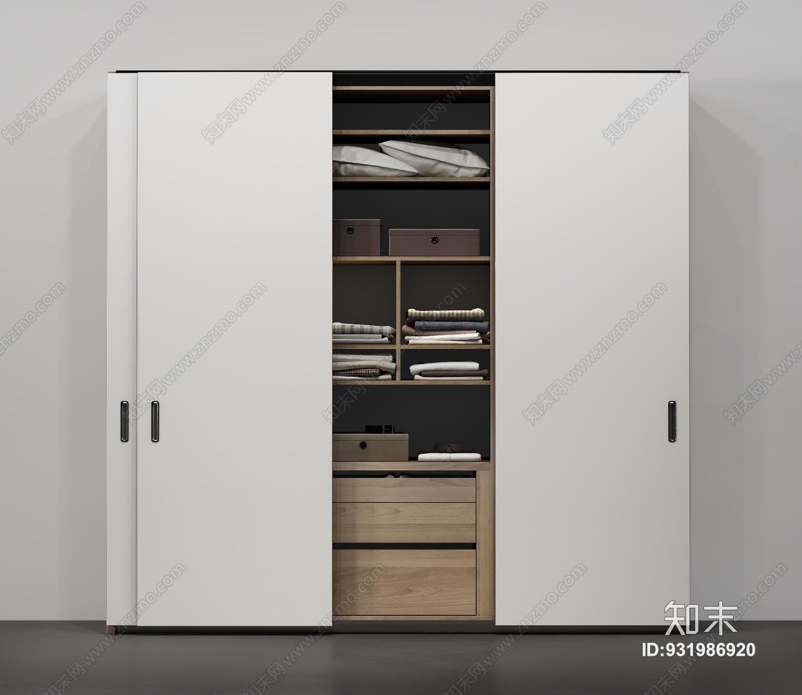 现代衣柜饰品衣服3D模型下载【ID:931986920】