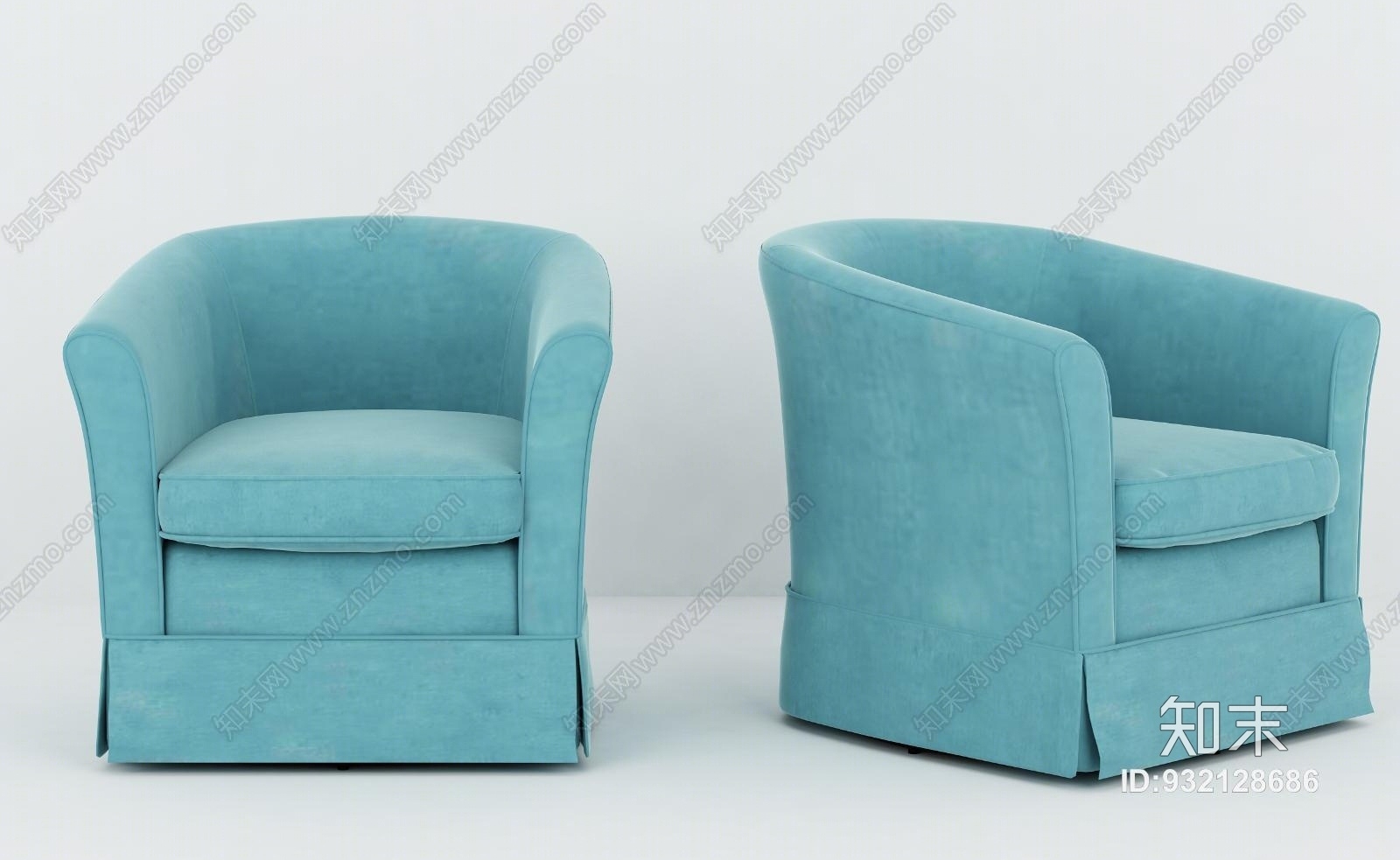 现代3DMAX单人沙发模型3D模型下载【ID:932128686】