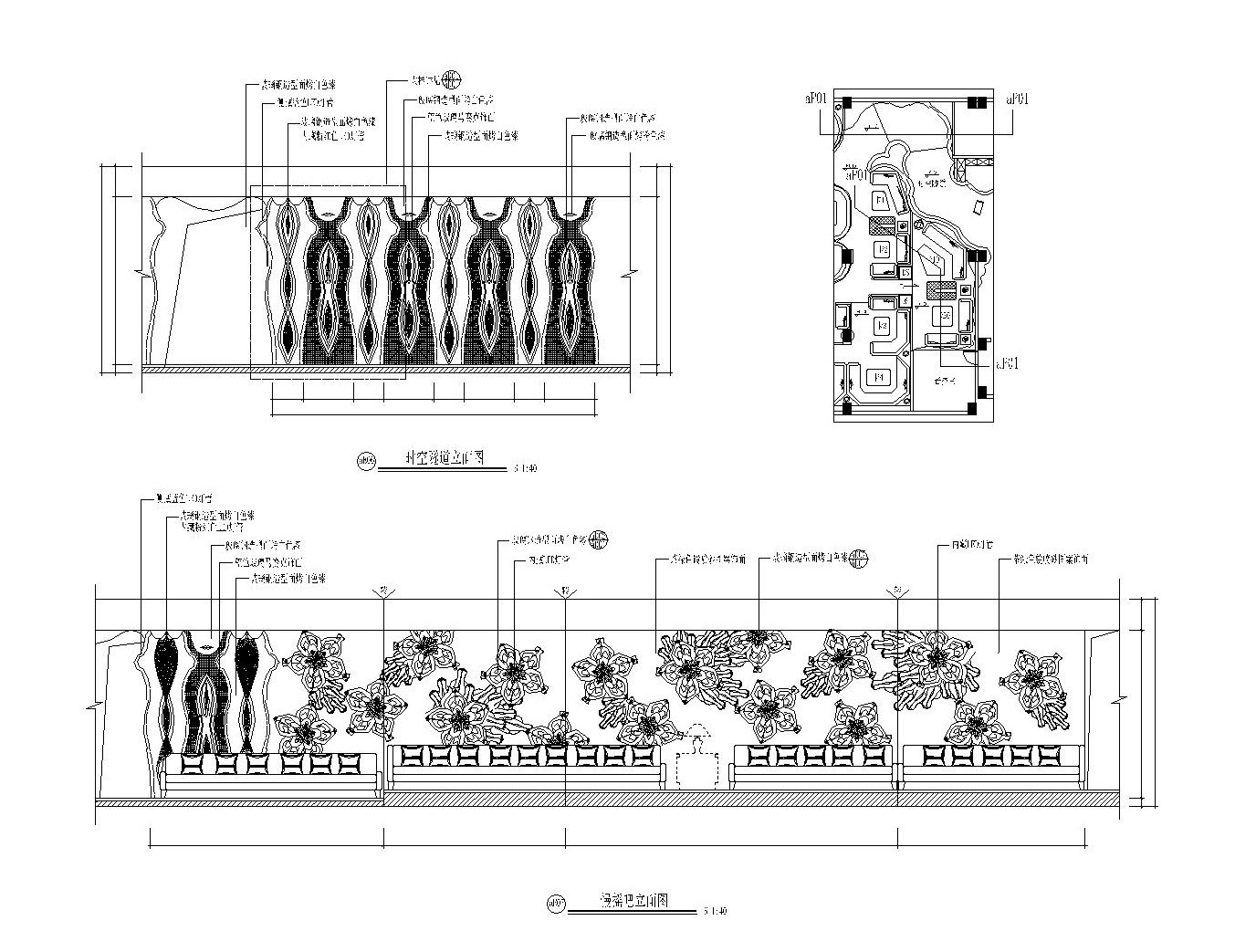 某大型酒吧内部装修全套CAD施工图施工图下载【ID:733597408】