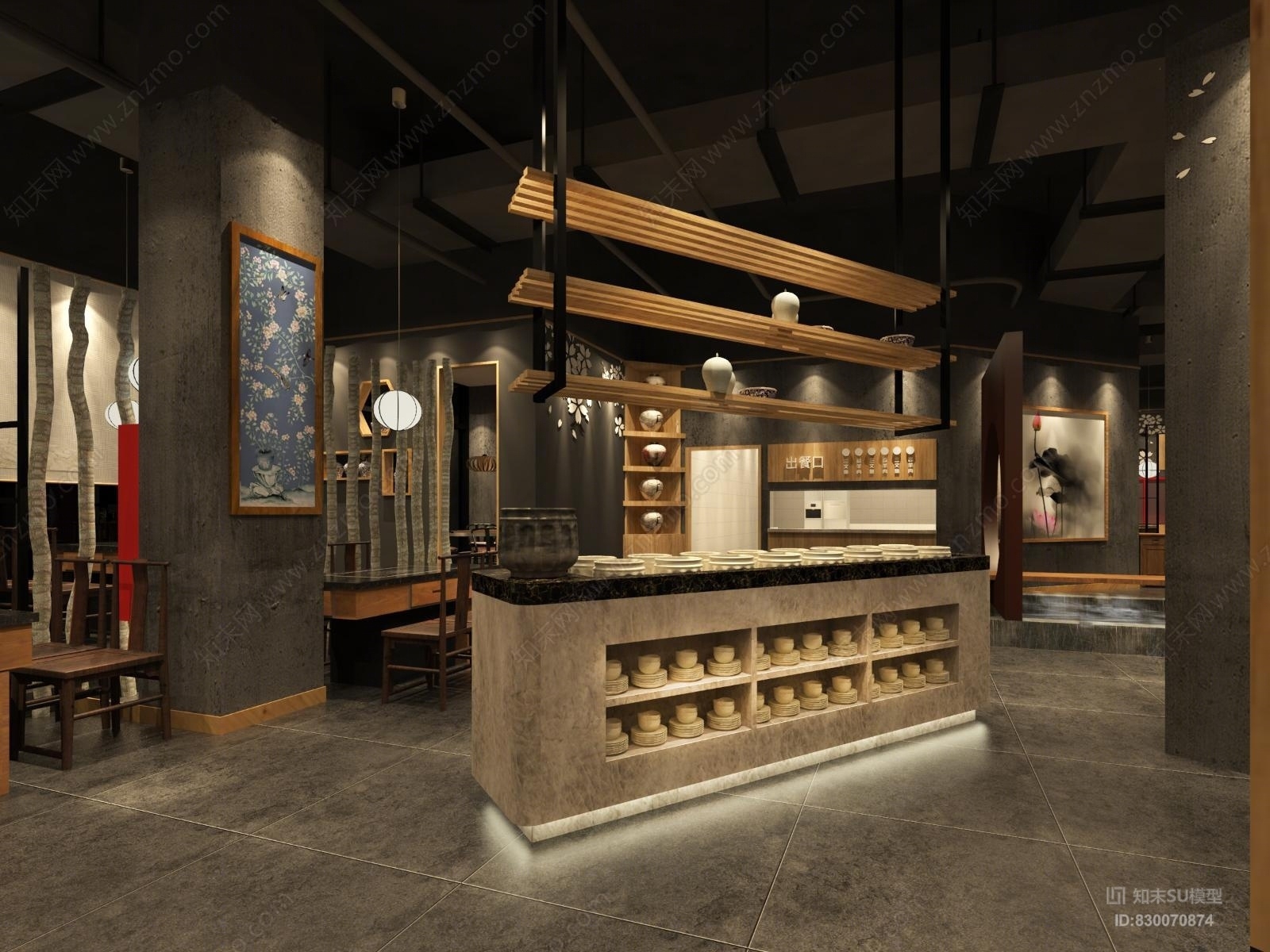 中式火锅店SU模型下载【ID:830070874】