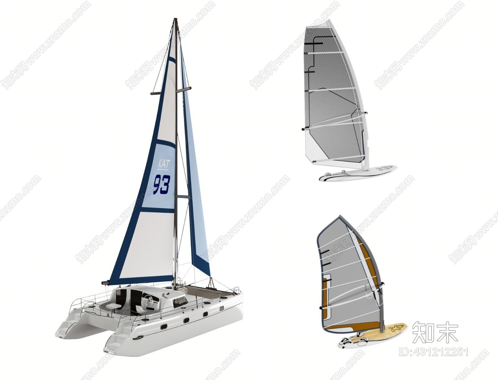 现代帆船模型合集3D模型下载【ID:431212251】