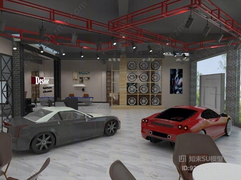 汽车4S店SU模型下载【ID:928729137】