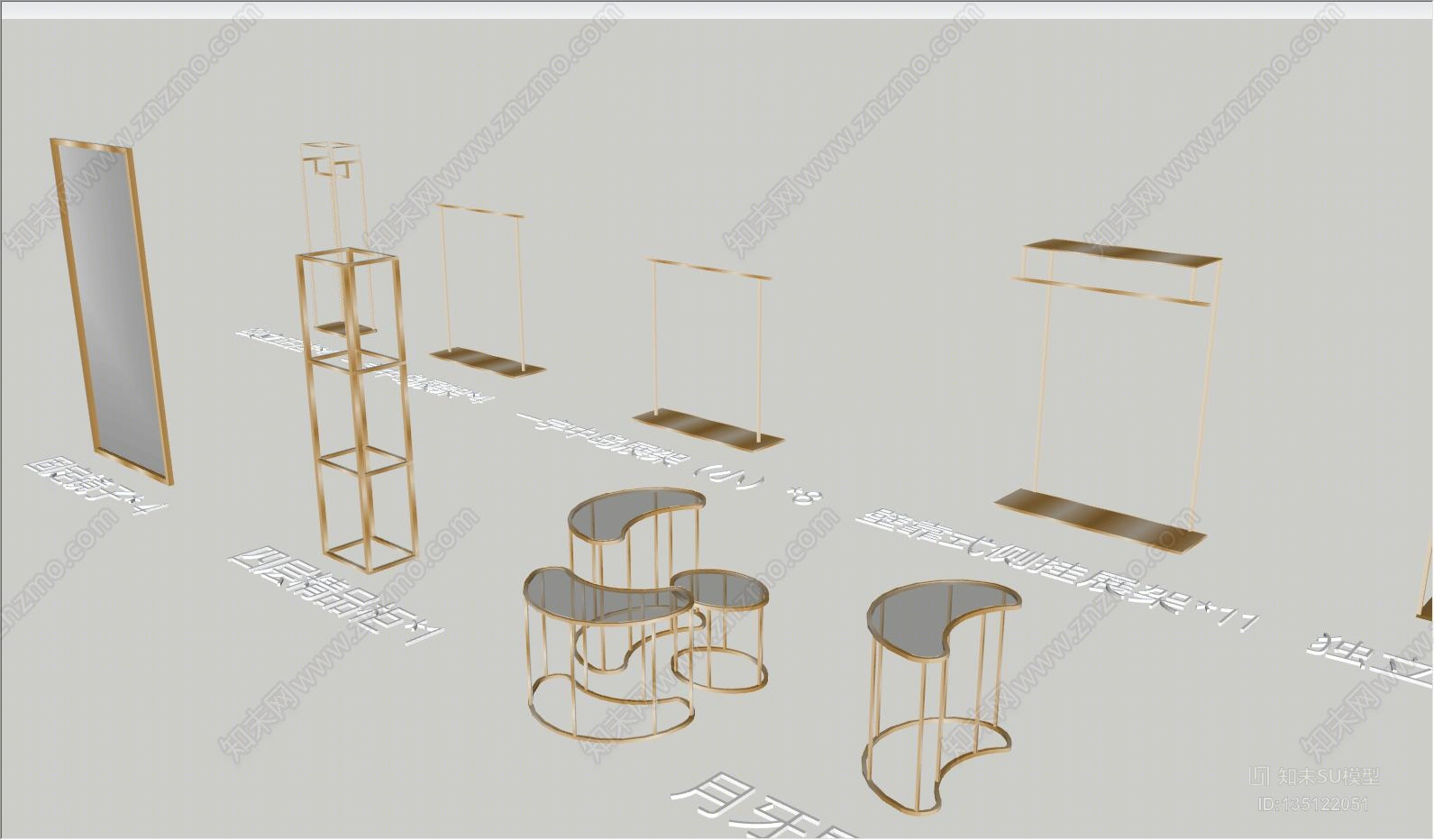 服装店展台SU模型下载【ID:135122051】
