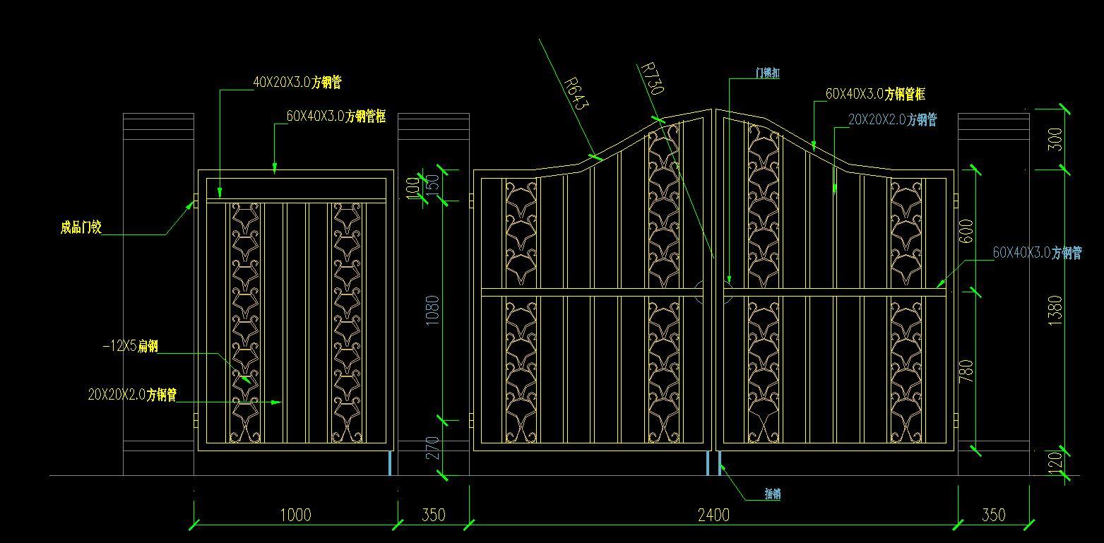 别墅大门装修cad施工图下载【ID:526749456】