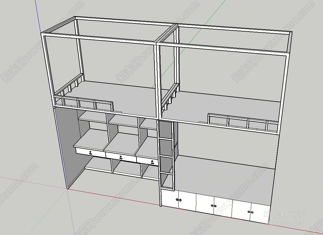 宿舍SU模型下载【ID:525749473】