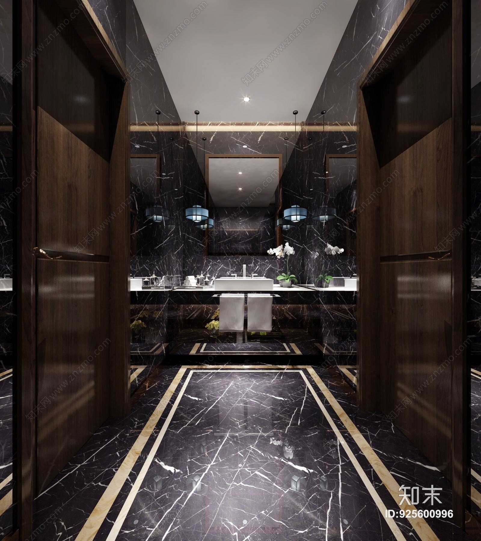 现代公共卫生间壁灯3D模型下载【ID:925600996】