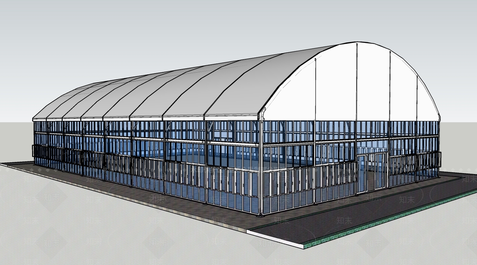 大型室外建筑温室SU模型下载【ID:134814084】