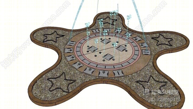 景观入口别墅庭院喷泉小桥设计手枪皮套SU模型下载【ID:728610475】