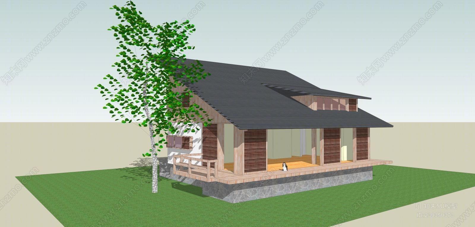 小别墅小房子农村自建房住宅建筑农村建筑小型建筑su模型【id