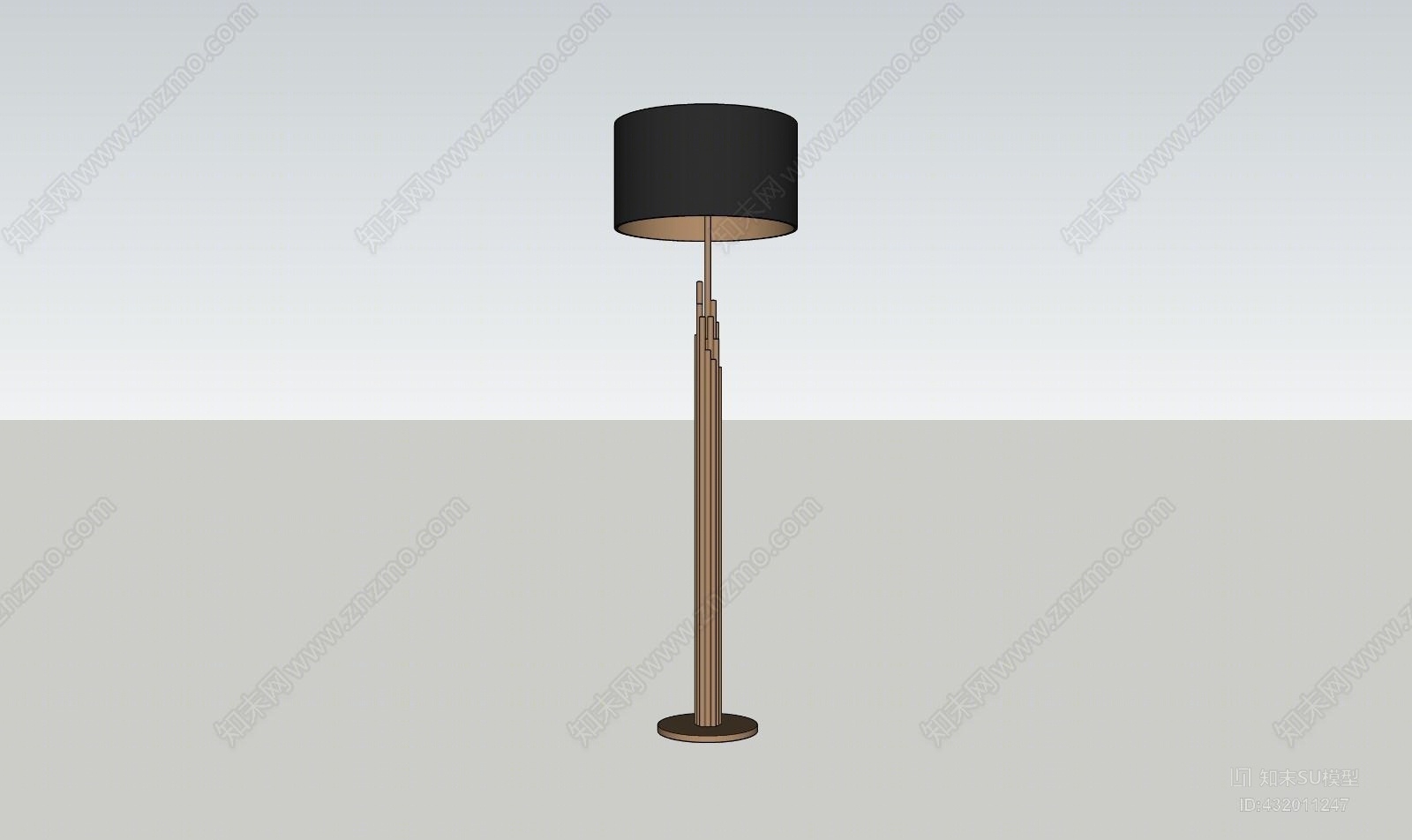新中式现代客厅沙发落地灯台灯SU模型下载【ID:432011247】