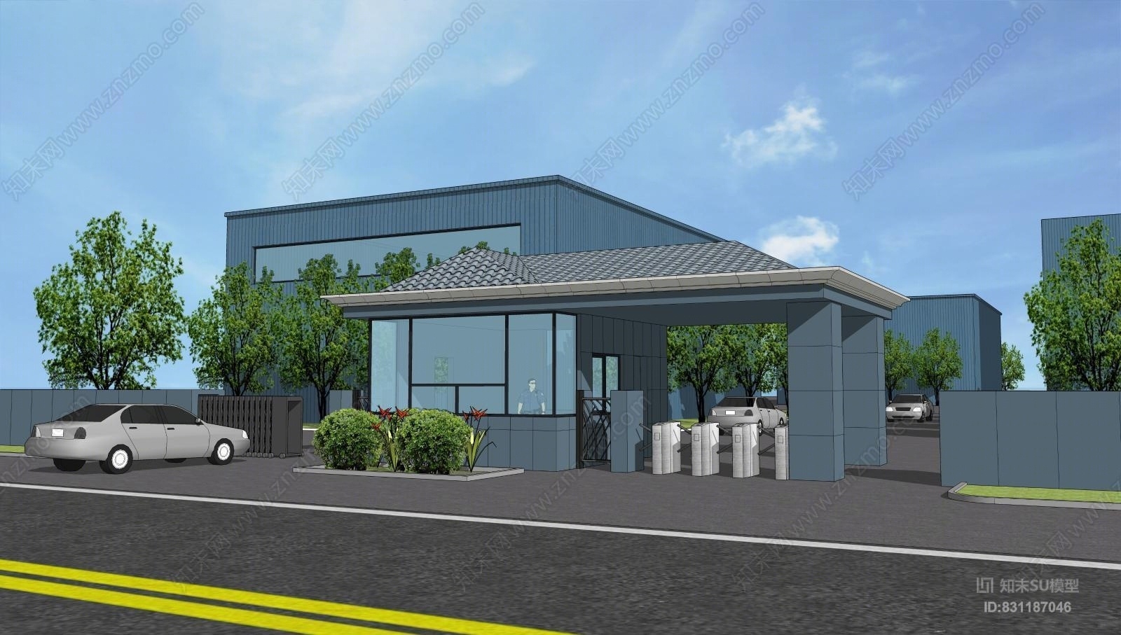 大门SU模型下载【ID:831187046】